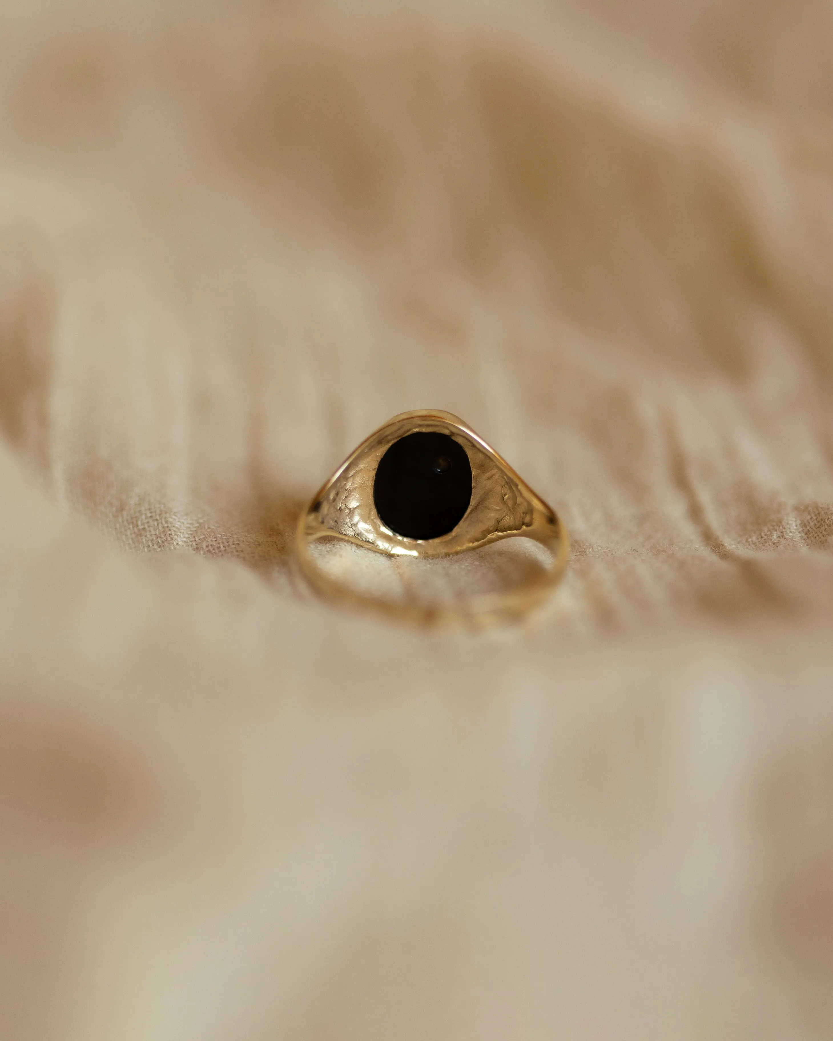 Sabina 1987 Vintage 9ct Gold Black Onyx & Diamond Signet Ring sold by Rock n Rose product image thumbnail 5