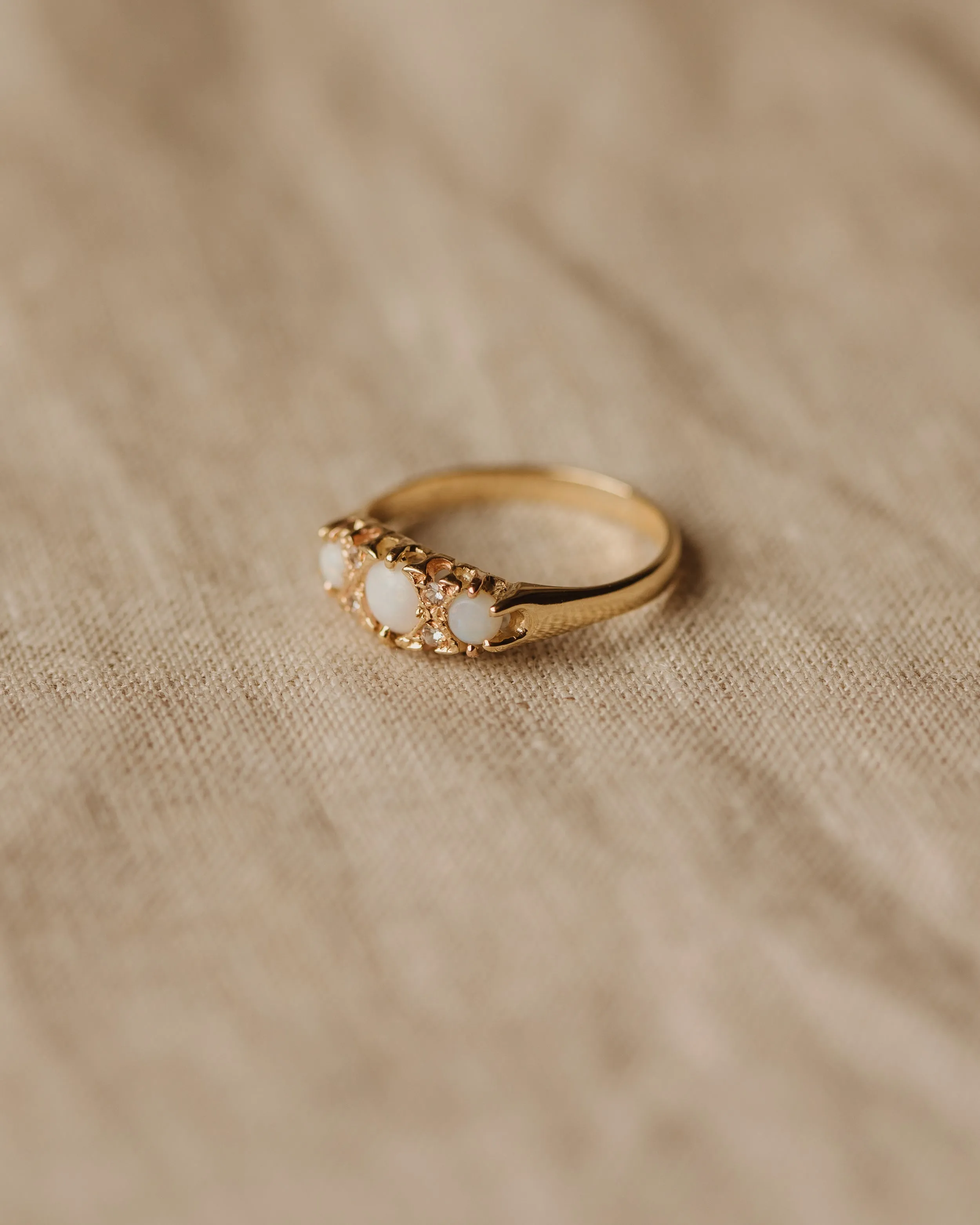 Phoebe 1985 9ct Gold Opal Trilogy Ring sold by Rock n Rose product image thumbnail 4