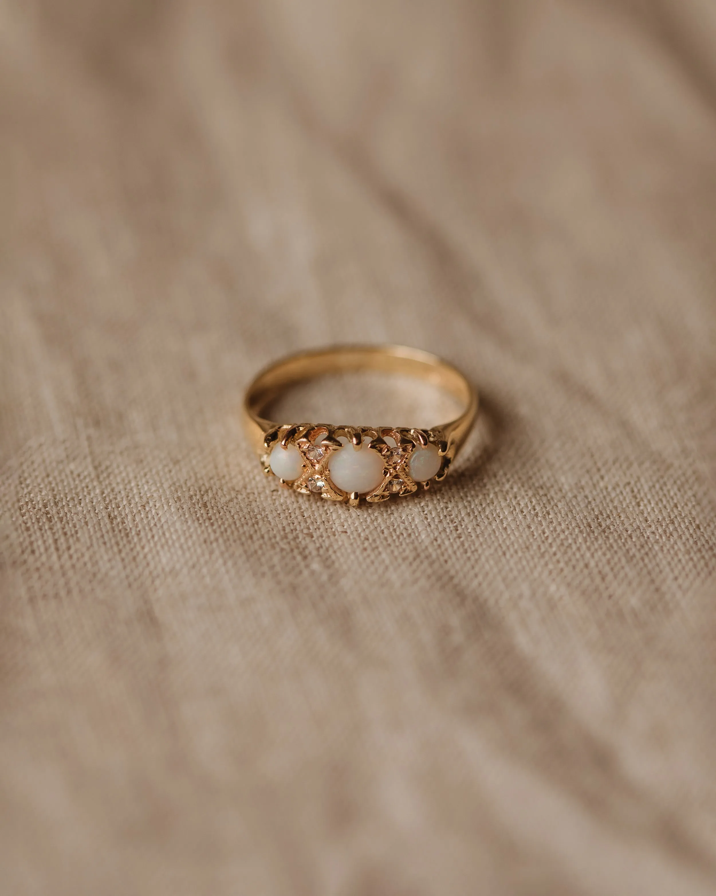 Phoebe 1985 9ct Gold Opal Trilogy Ring sold by Rock n Rose product image thumbnail 2