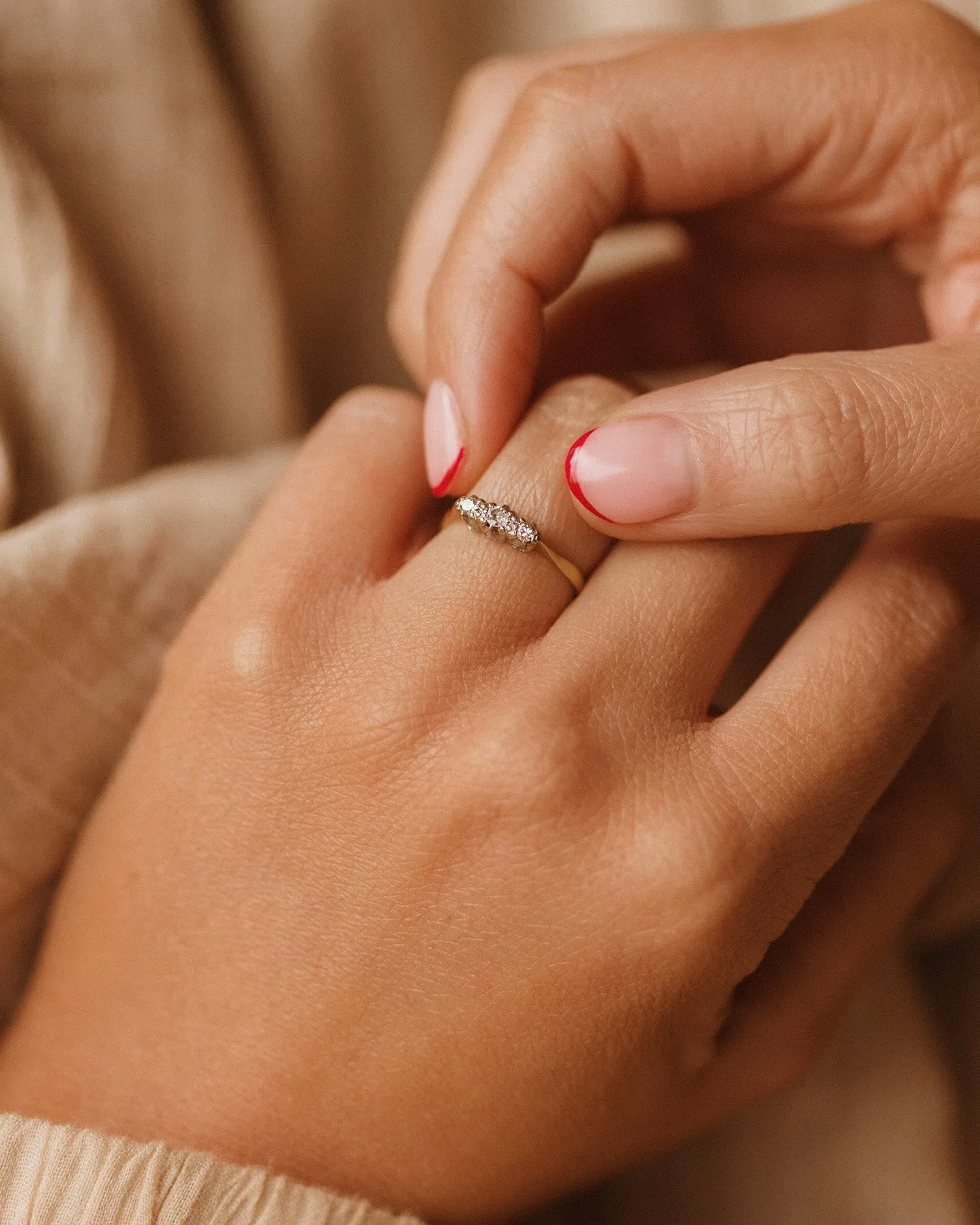 Peggy 18ct Gold Diamond Trilogy Ring sold by Rock n Rose product image thumbnail 2