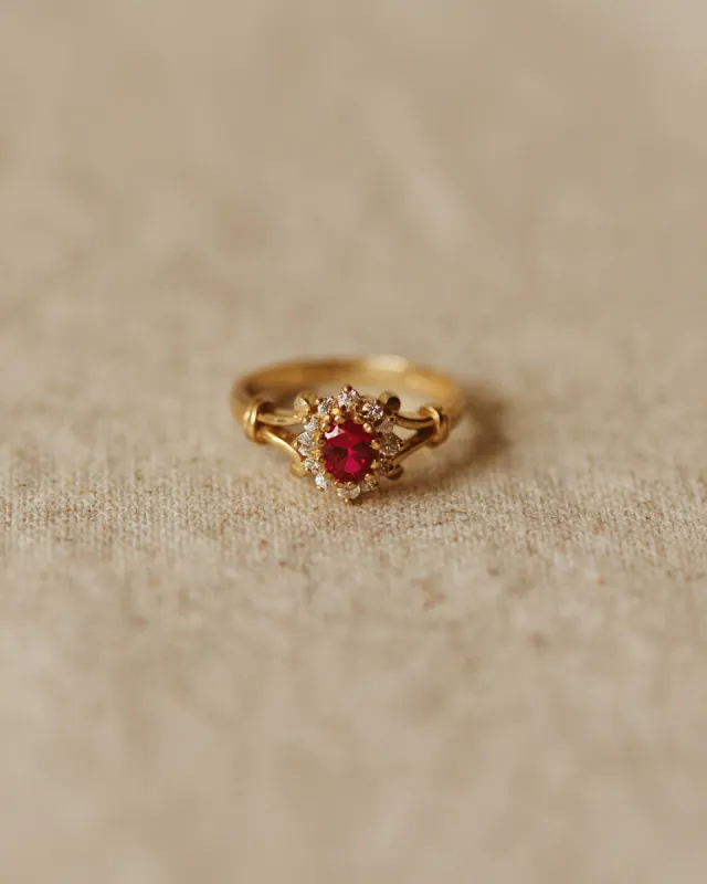 Eleanor 9ct Gold Vintage Ruby Ring sold by Rock n Rose