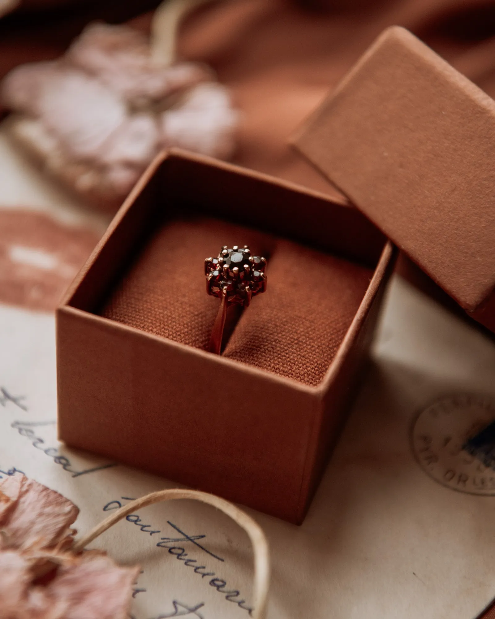 Liza 9ct Gold Garnet Cluster Ring sold by Rock n Rose product image thumbnail 3