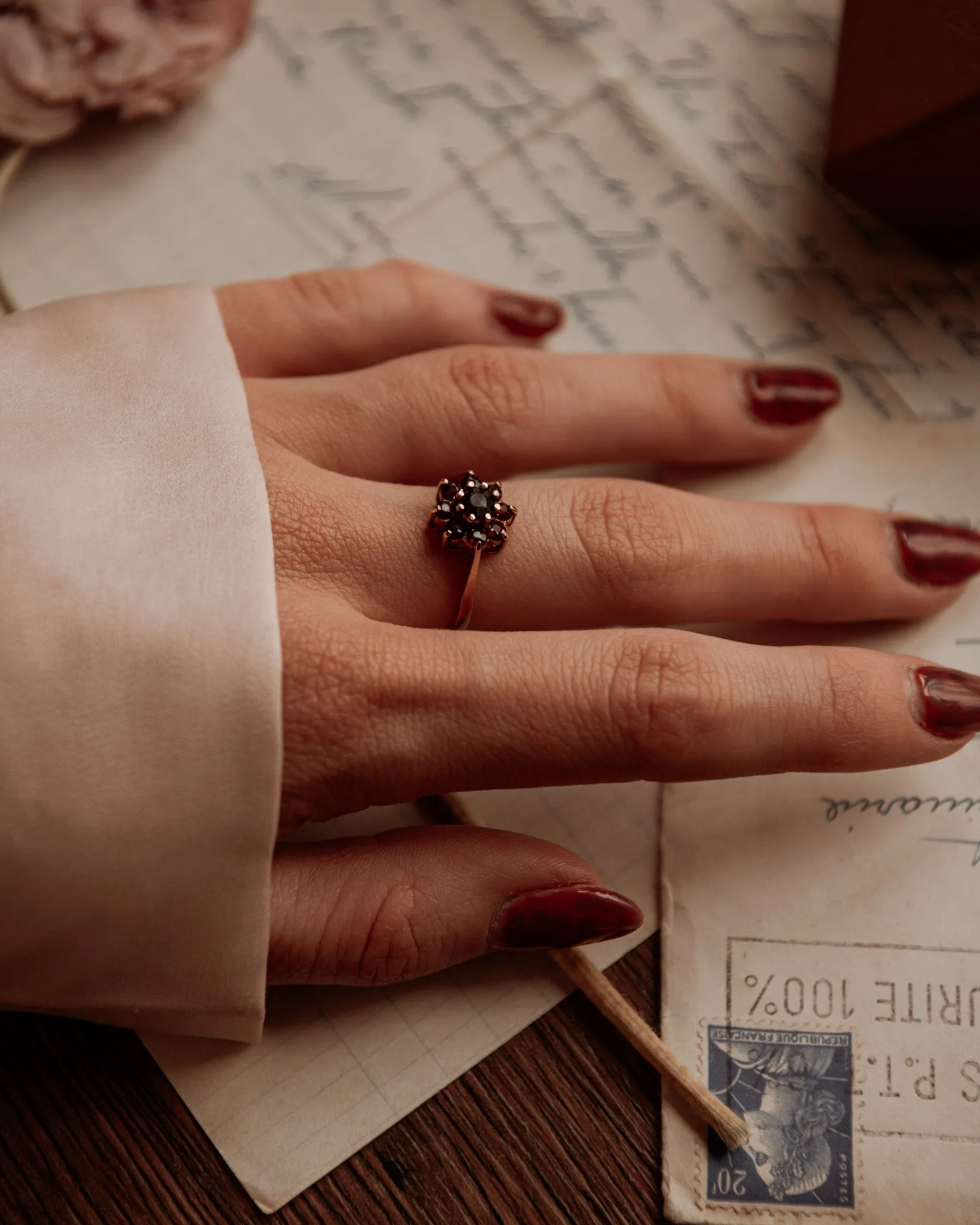 Liza 9ct Gold Garnet Cluster Ring sold by Rock n Rose product image thumbnail 2