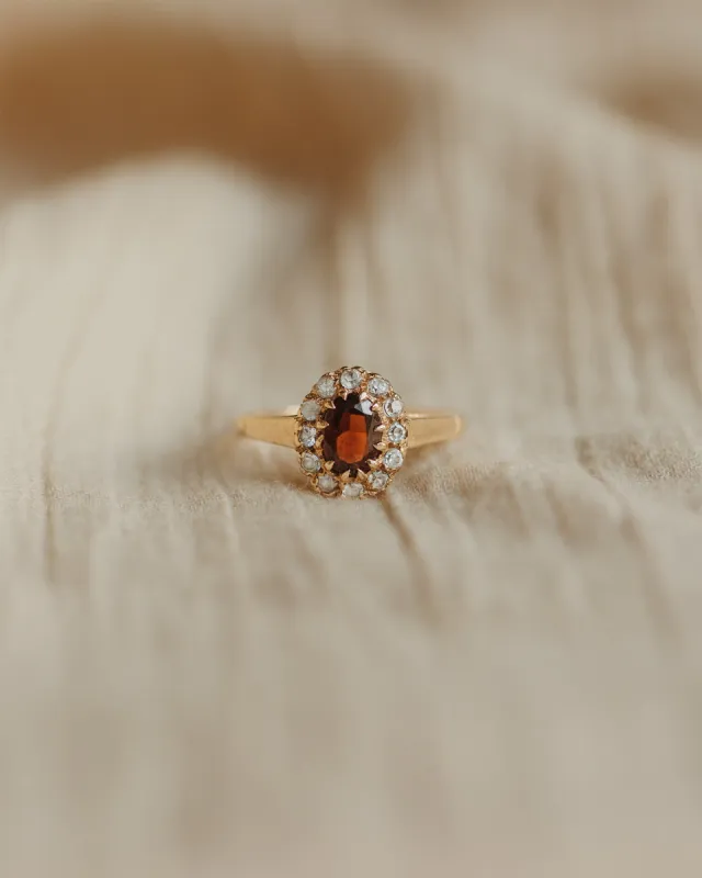 Jacinda 1965 9ct Gold Garnet Cluster Ring sold by Rock n Rose