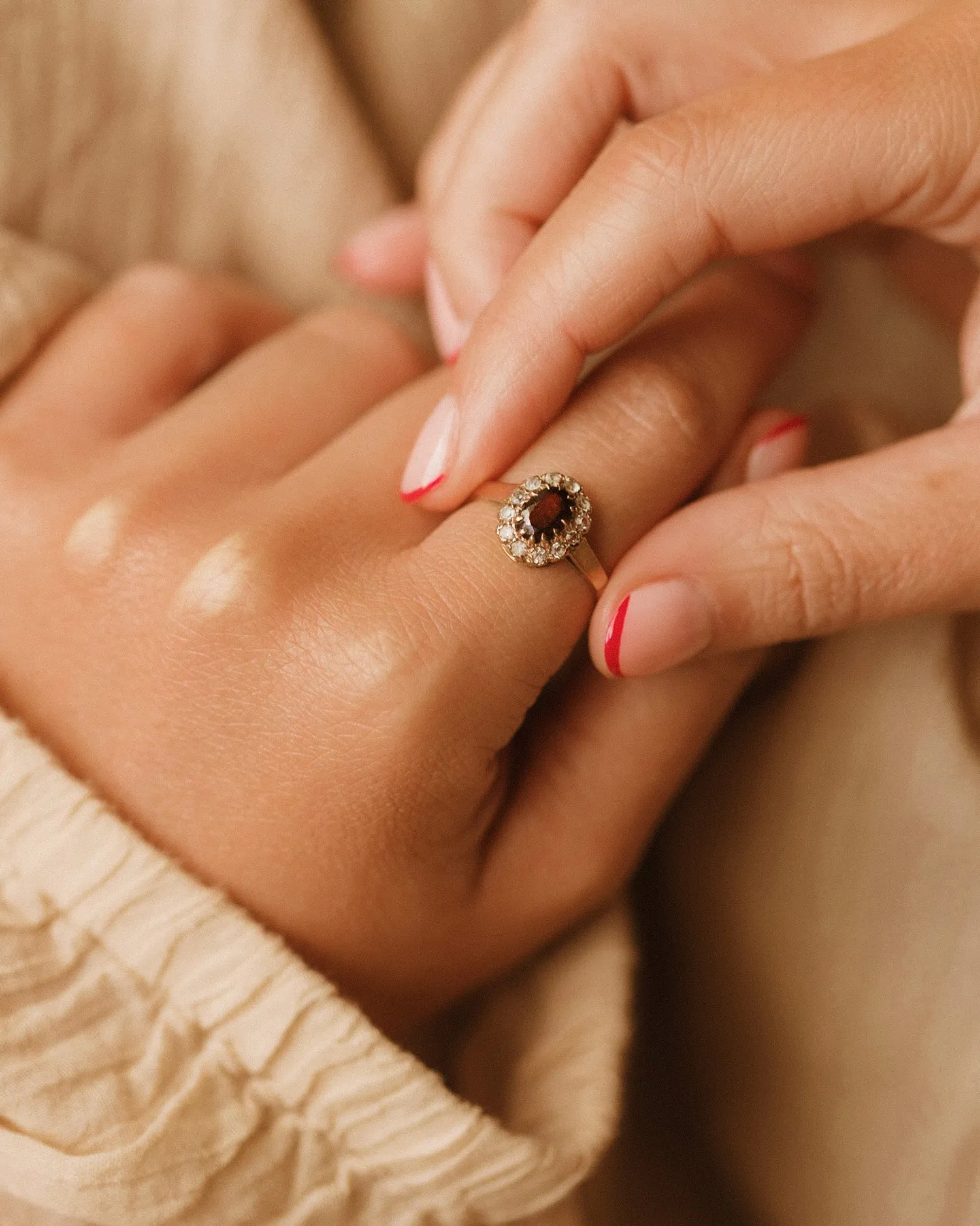 Jacinda 1965 9ct Gold Garnet Cluster Ring sold by Rock n Rose product image thumbnail 2