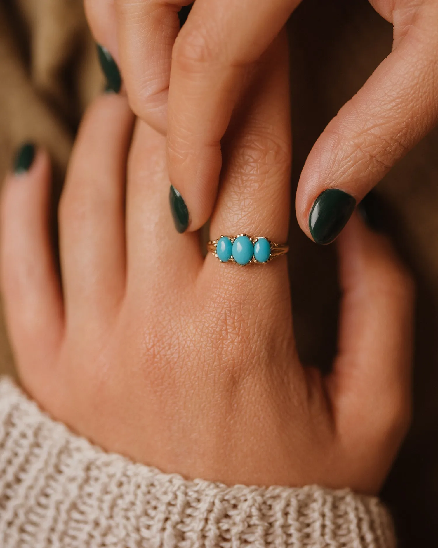 Jean Vintage 9ct Gold Turquoise Ring sold by Rock n Rose product image thumbnail 2