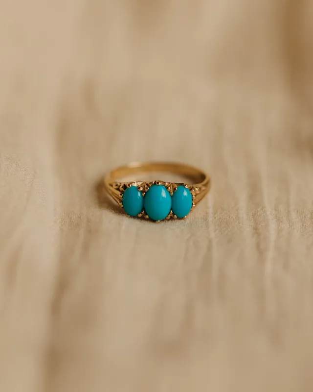 Jean Vintage 9ct Gold Turquoise Ring sold by Rock n Rose