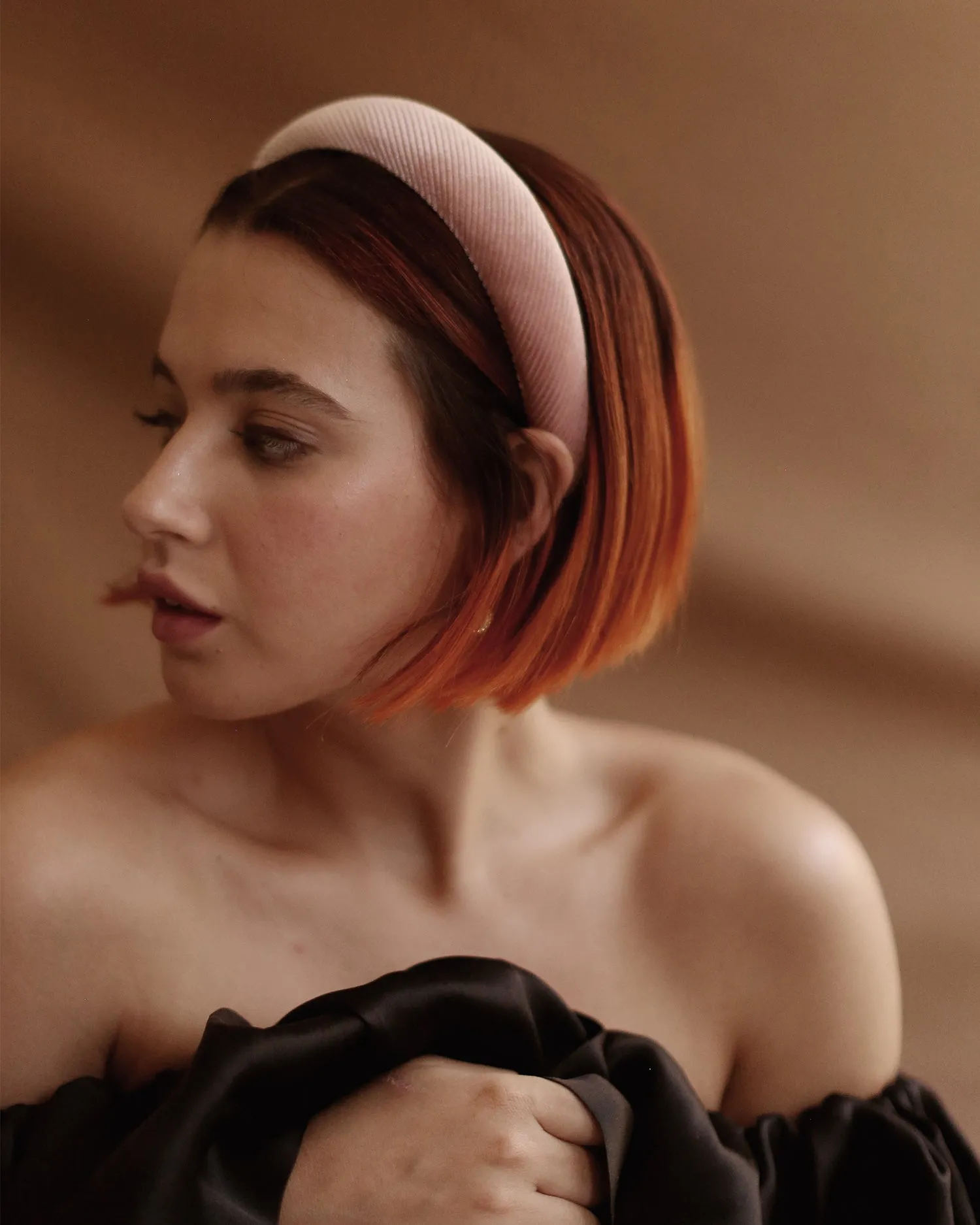 Vera Blush Pink Velvet Padded Headband sold by Rock n Rose