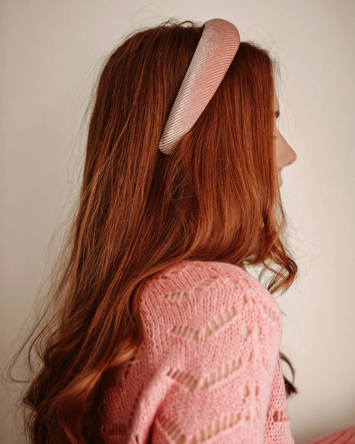 Vera Blush Pink Velvet Padded Headband sold by Rock n Rose product image thumbnail 4