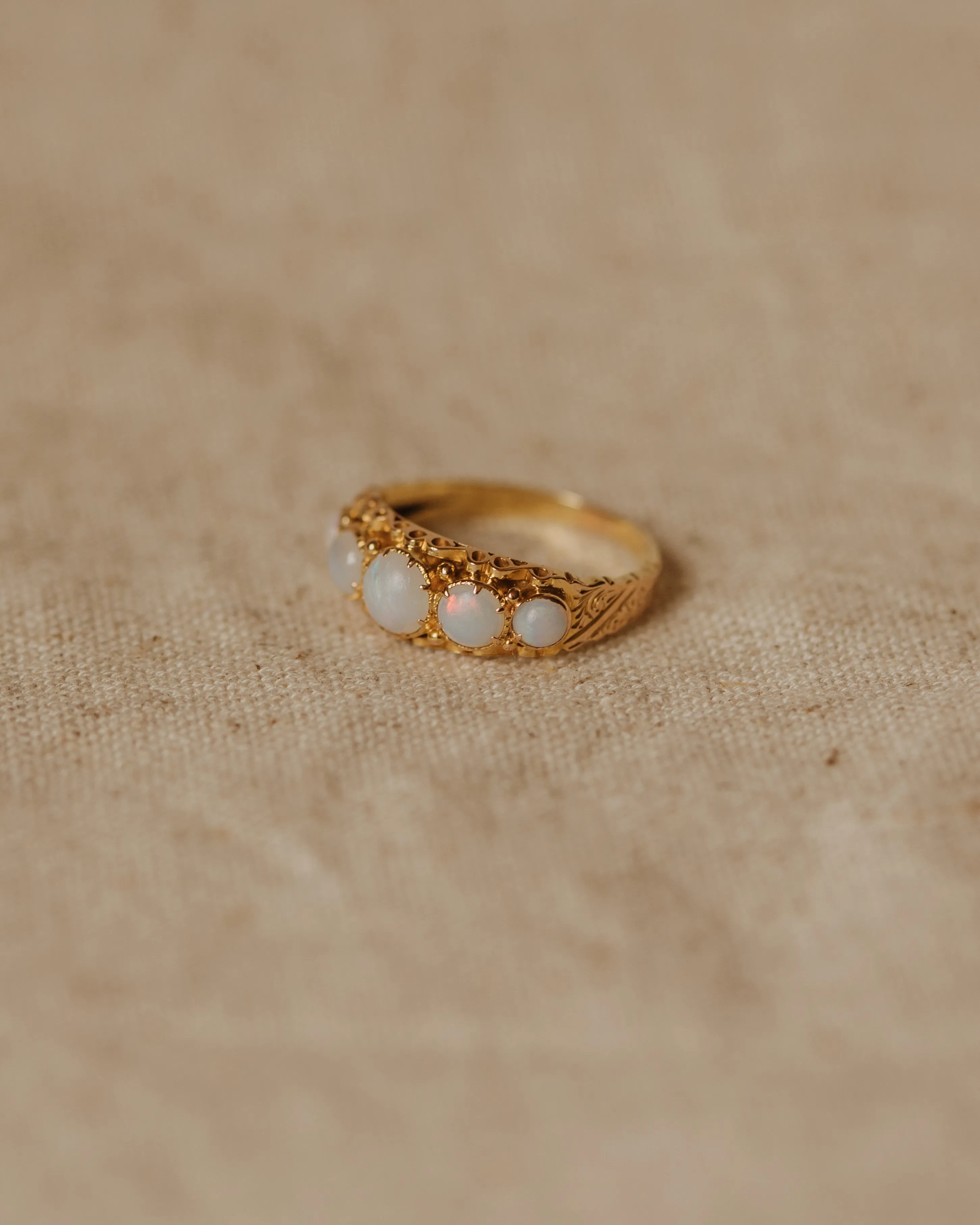 Adeline Vintage 18ct Gold Opal Five Stone Ring sold by Rock n Rose product image thumbnail 4