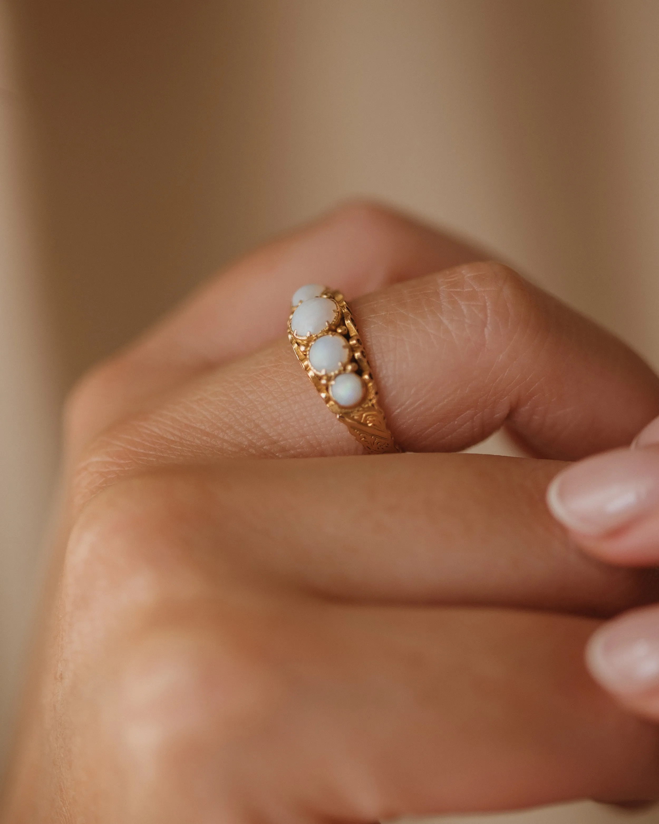 Adeline Vintage 18ct Gold Opal Five Stone Ring sold by Rock n Rose product image thumbnail 3