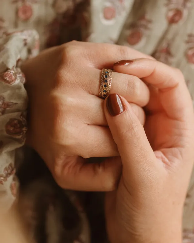 Irene 9ct Gold Sapphire Ring sold by Rock n Rose