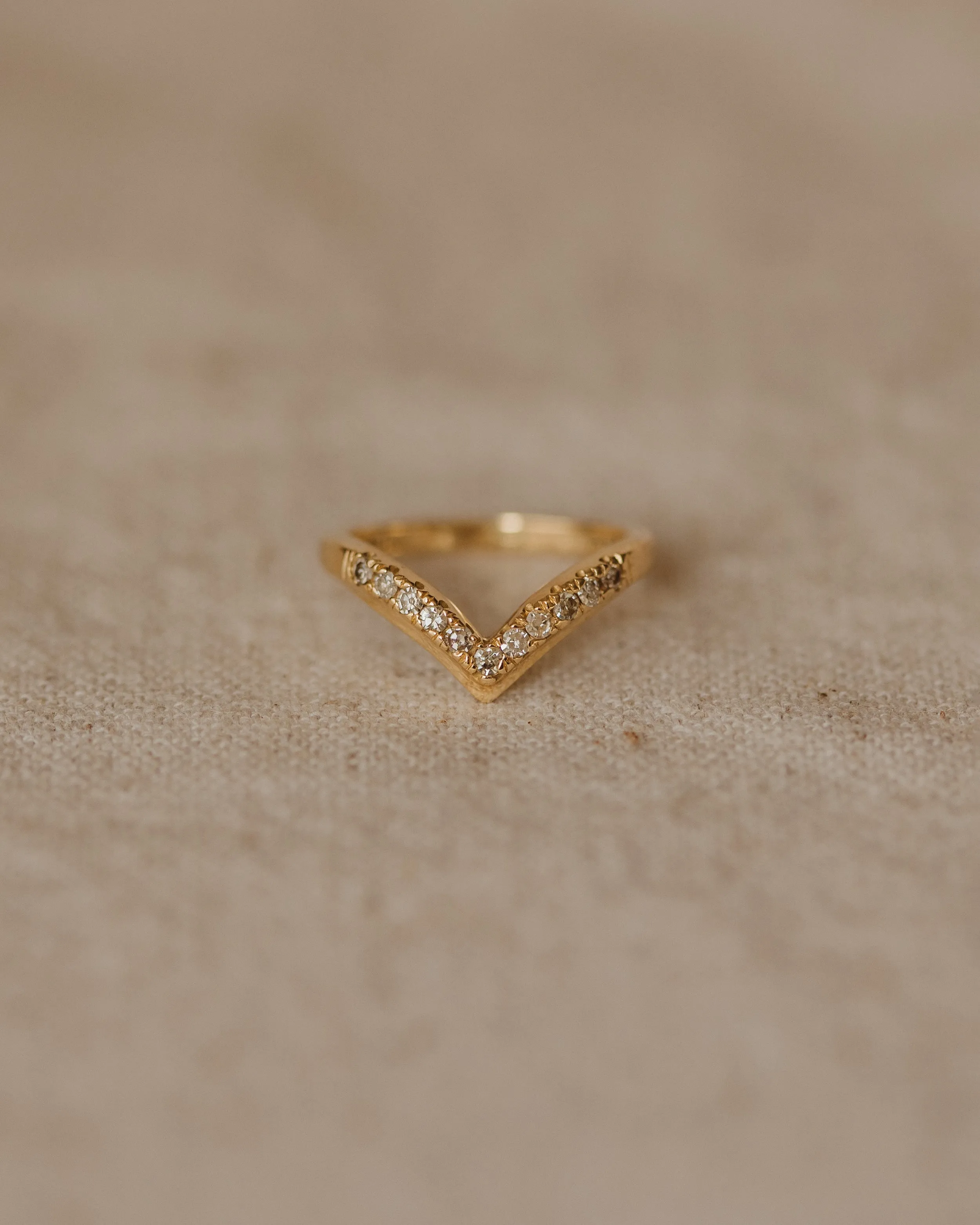 Camelia 1981 18ct Gold Diamond Wishbone Ring sold by Rock n Rose product image thumbnail 3