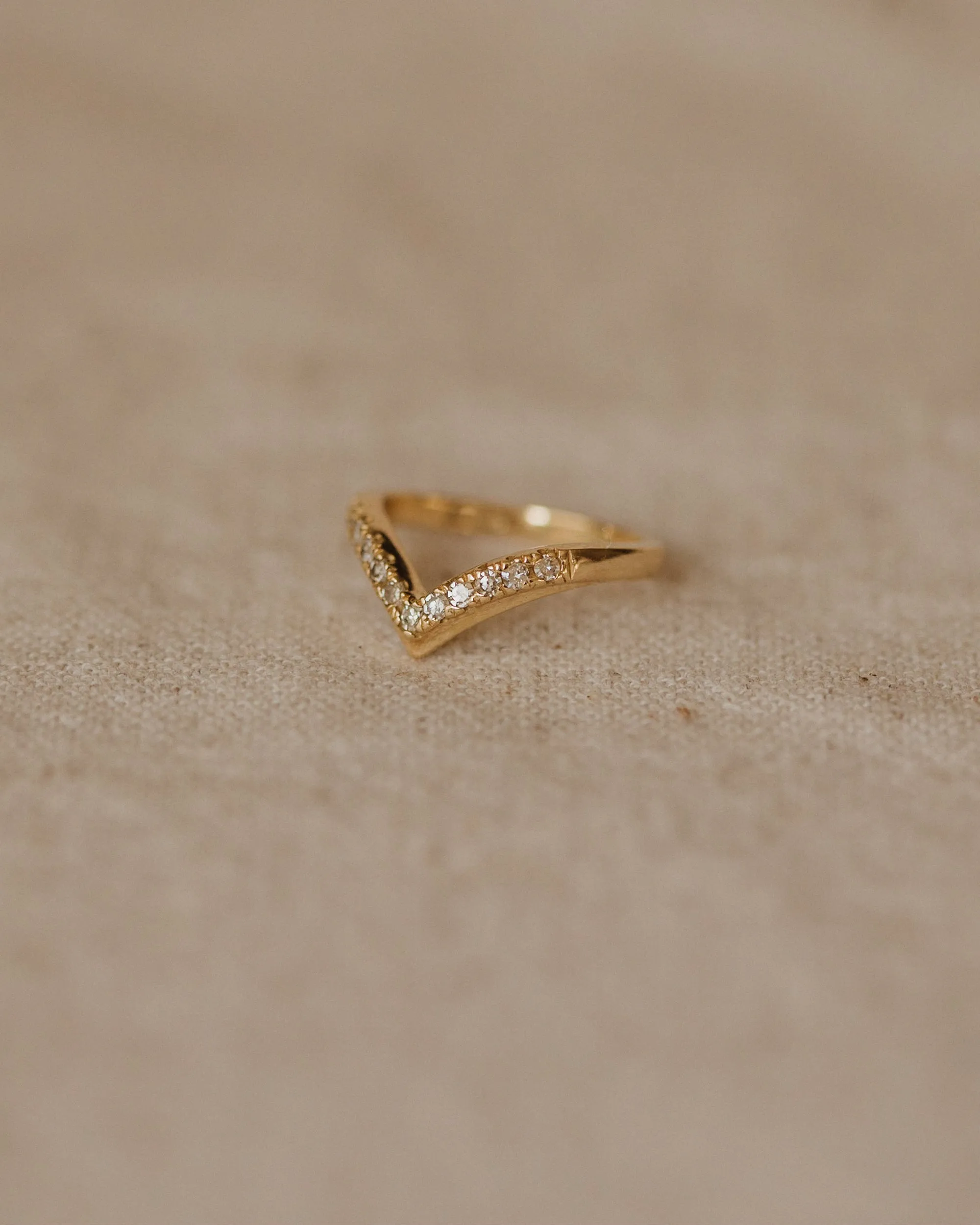 Camelia 1981 18ct Gold Diamond Wishbone Ring sold by Rock n Rose product image thumbnail 4