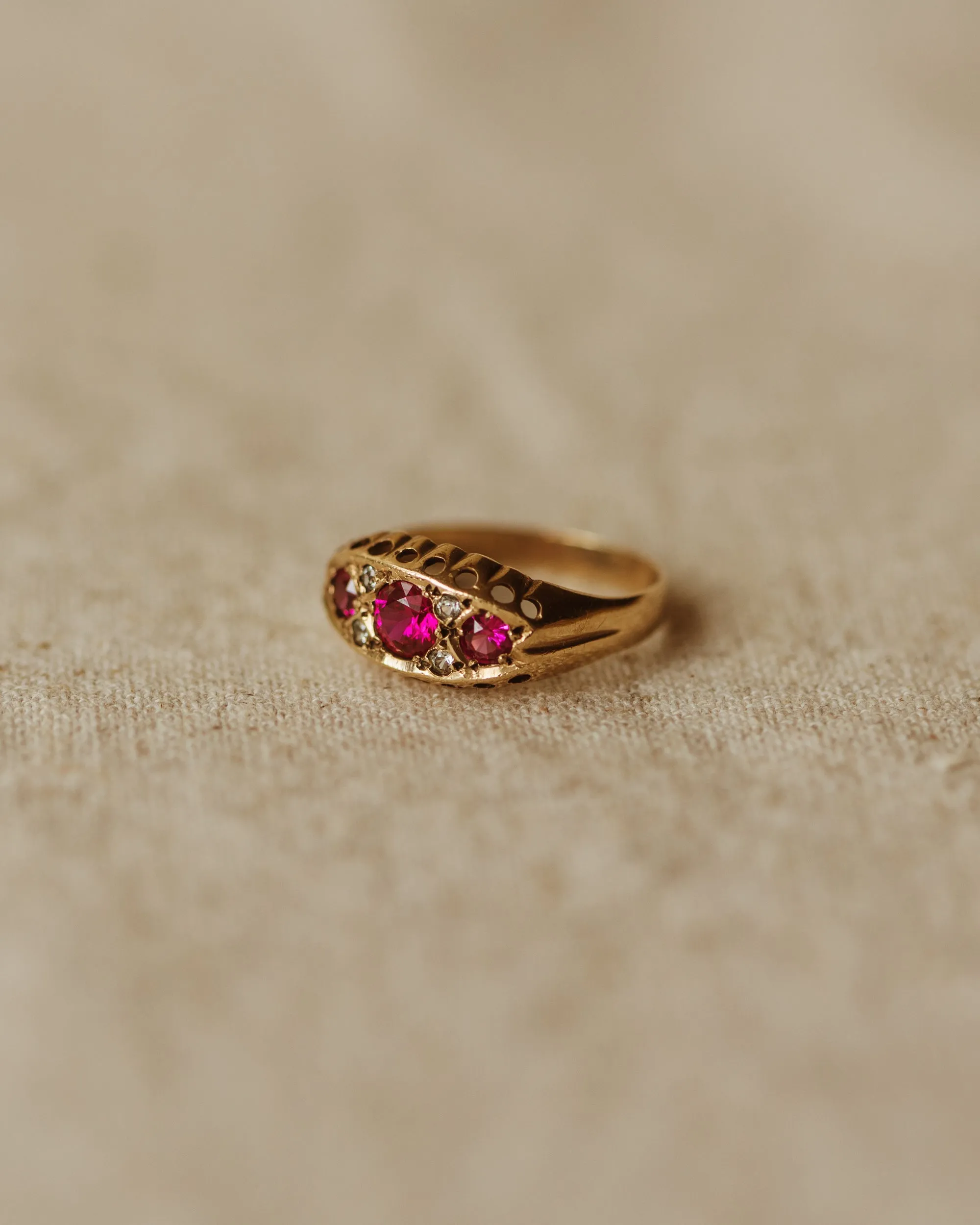 Flossie 1969 9ct Gold Ruby & Diamond Ring sold by Rock n Rose product image thumbnail 3