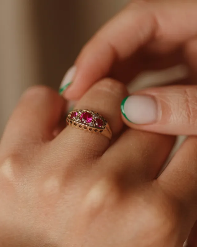 Flossie 1969 9ct Gold Ruby & Diamond Ring sold by Rock n Rose