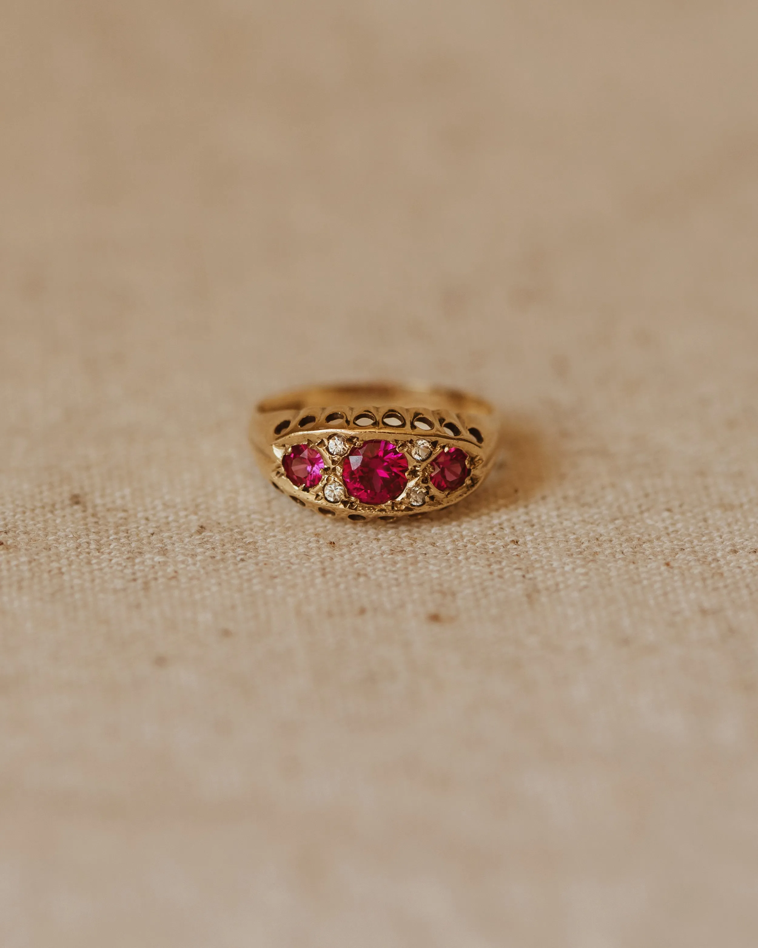 Flossie 1969 9ct Gold Ruby & Diamond Ring sold by Rock n Rose product image thumbnail 2