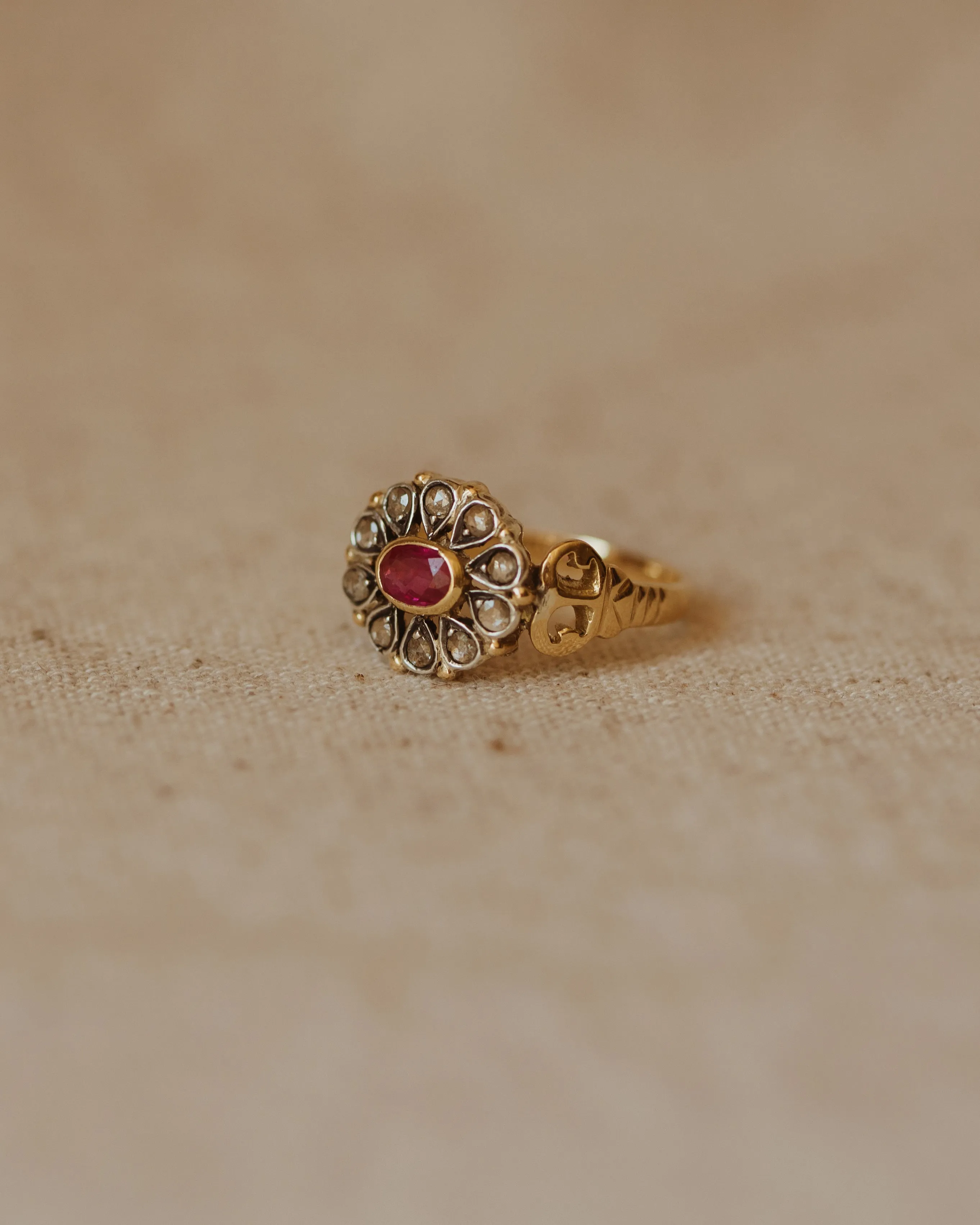 Juniper Antique 18ct Gold Ruby & Diamond Ring sold by Rock n Rose product image thumbnail 3