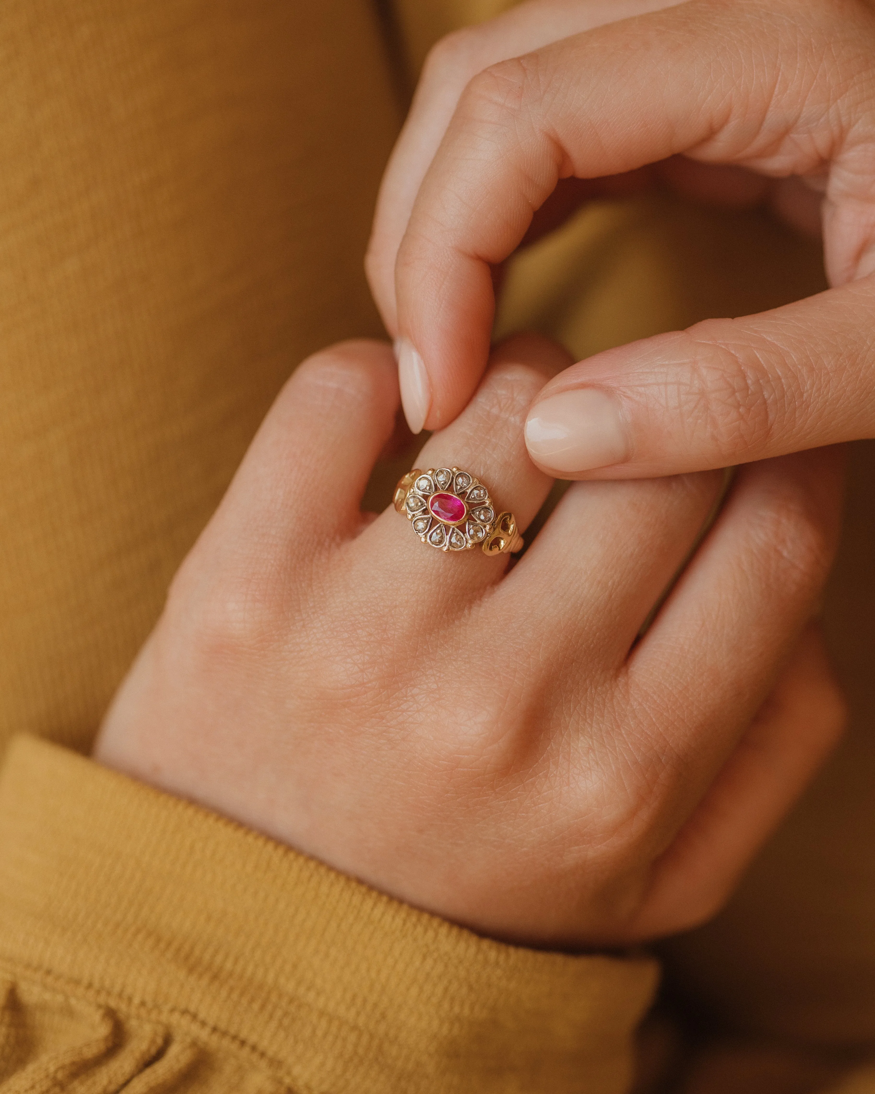 Juniper Antique 18ct Gold Ruby & Diamond Ring sold by Rock n Rose product image thumbnail 5
