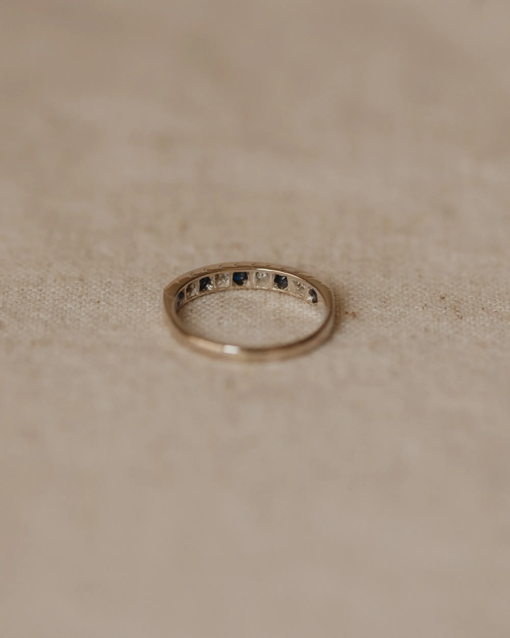 Cecilia Vintage 18ct White Gold Sapphire & Diamond Half Eternity Ring sold by Rock n Rose product image thumbnail 5