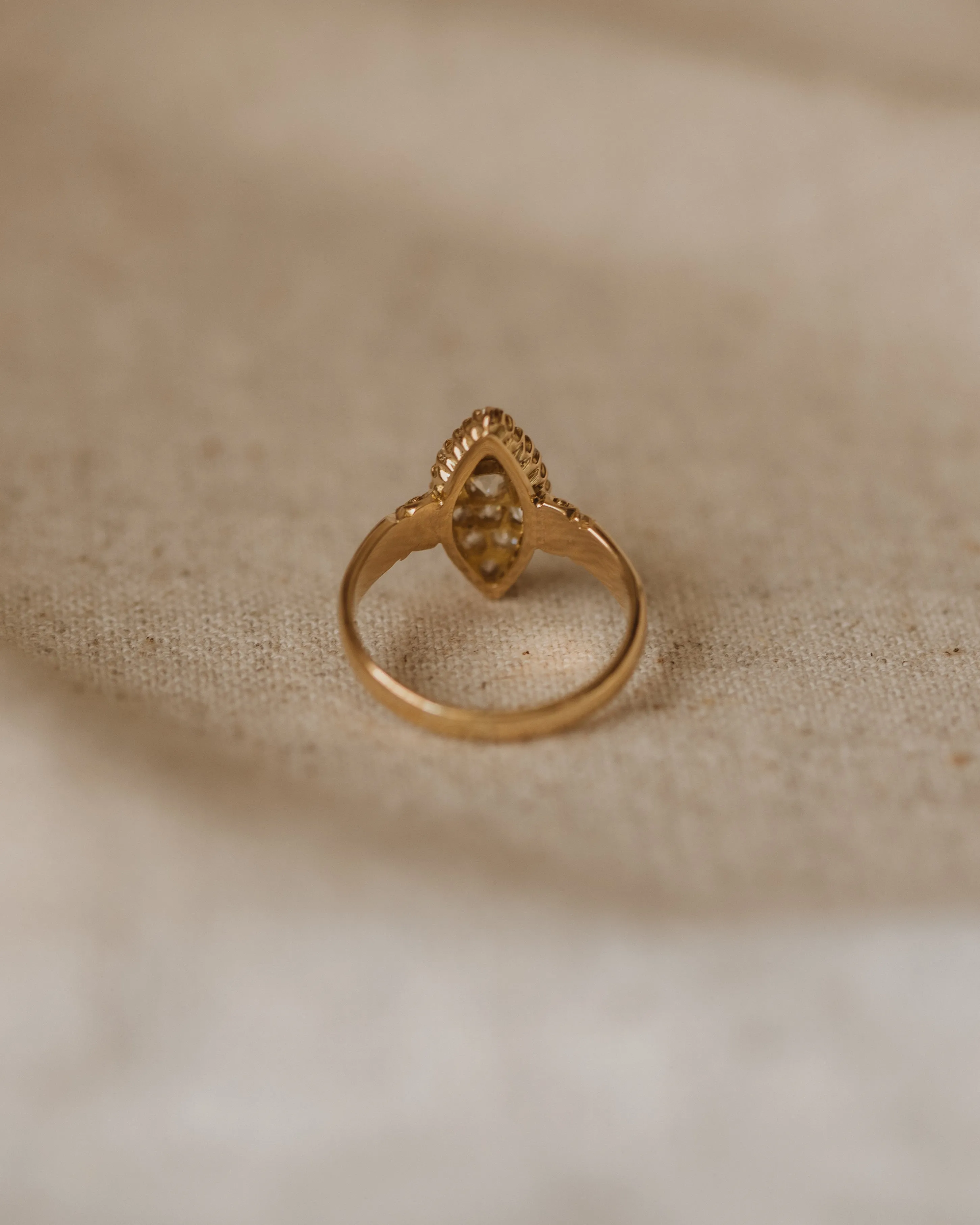 Beatrix Antique 18ct Gold Diamond Navette Ring sold by Rock n Rose product image thumbnail 5