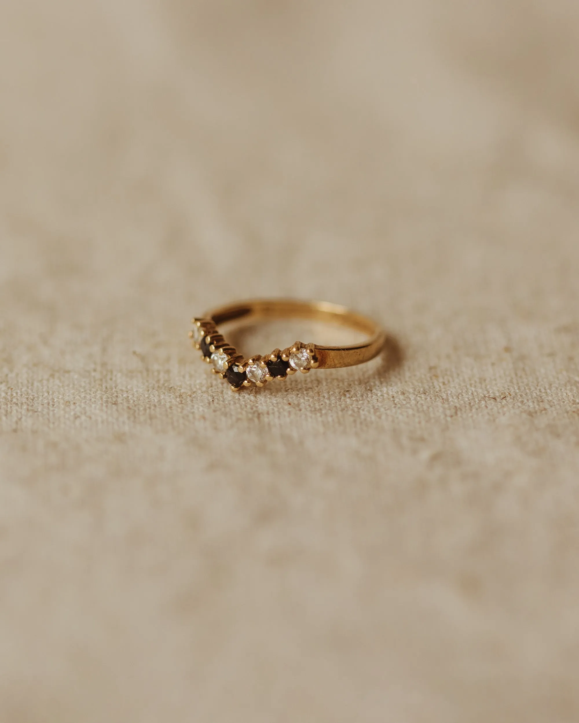 Trudy Vintage 9ct Gold Sapphire Wishbone Ring sold by Rock n Rose product image thumbnail 3