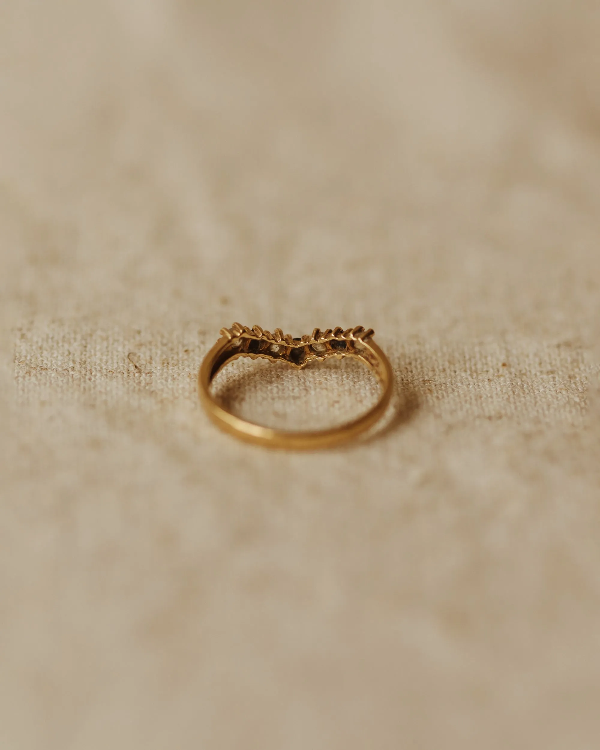 Trudy Vintage 9ct Gold Sapphire Wishbone Ring sold by Rock n Rose product image thumbnail 4