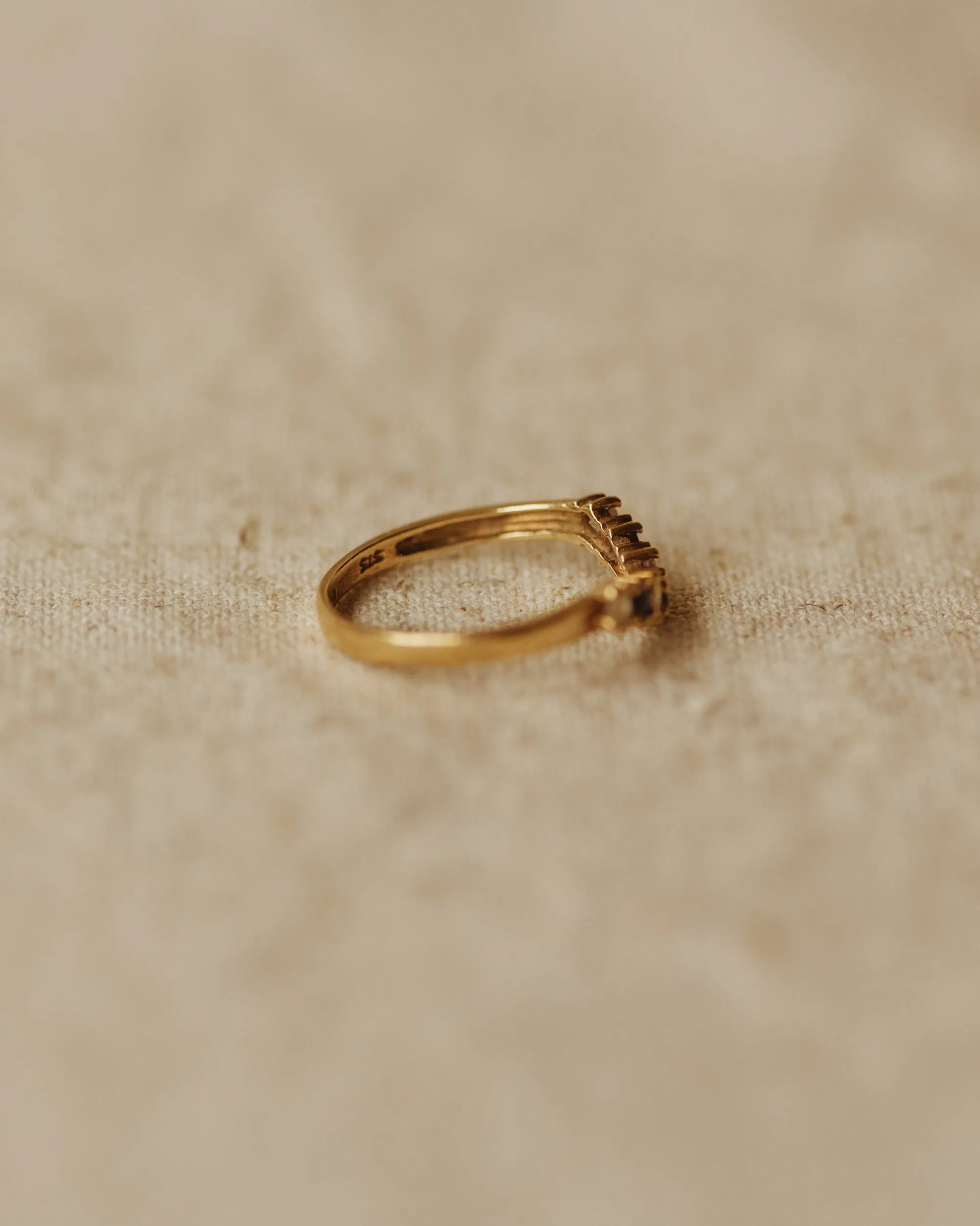 Trudy Vintage 9ct Gold Sapphire Wishbone Ring sold by Rock n Rose product image thumbnail 5