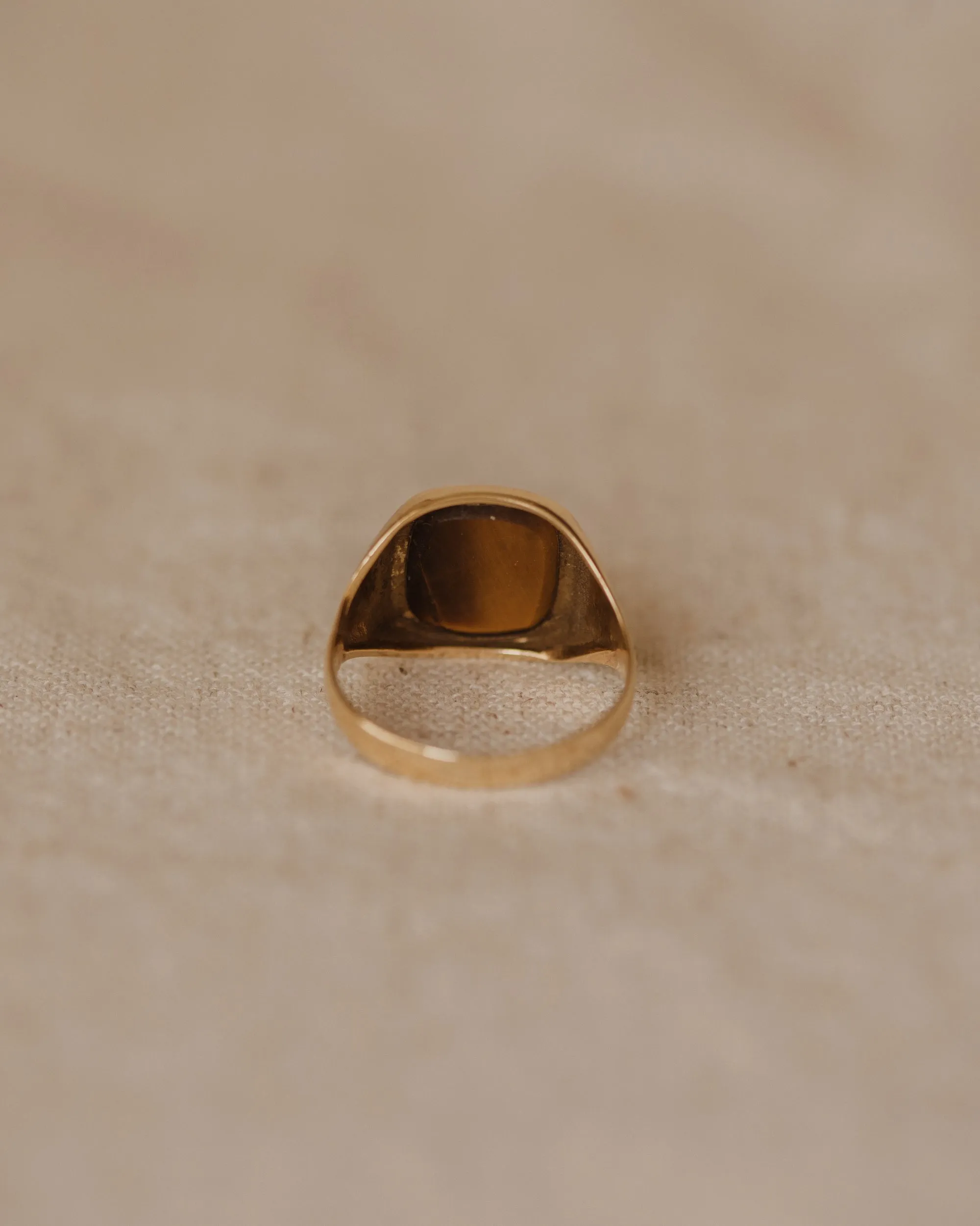 Thelma 1981 9ct Gold Tiger Eye Signet Ring sold by Rock n Rose product image thumbnail 5