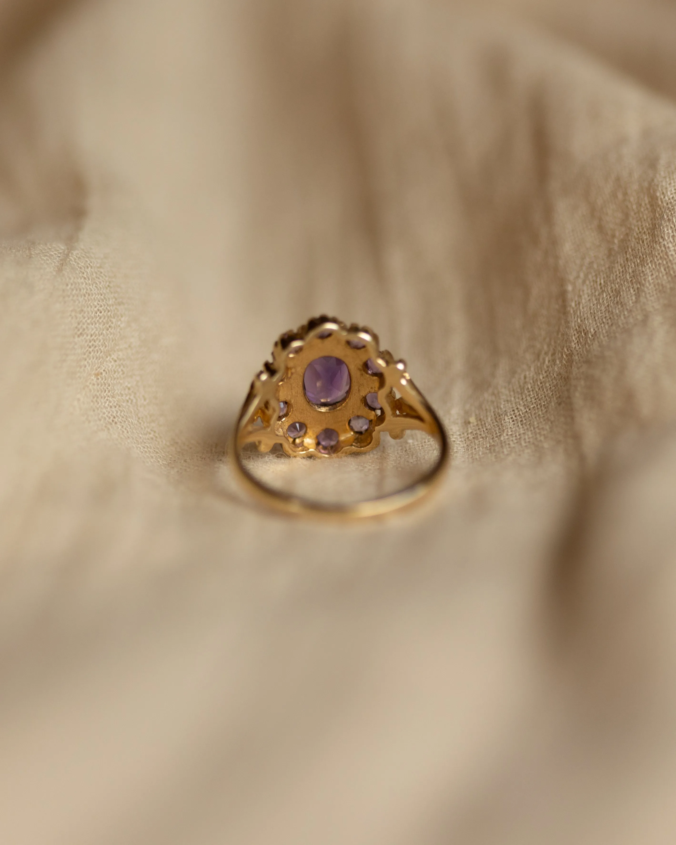Marcy Vintage 9ct Gold Amethyst Cluster Ring sold by Rock n Rose product image thumbnail 5