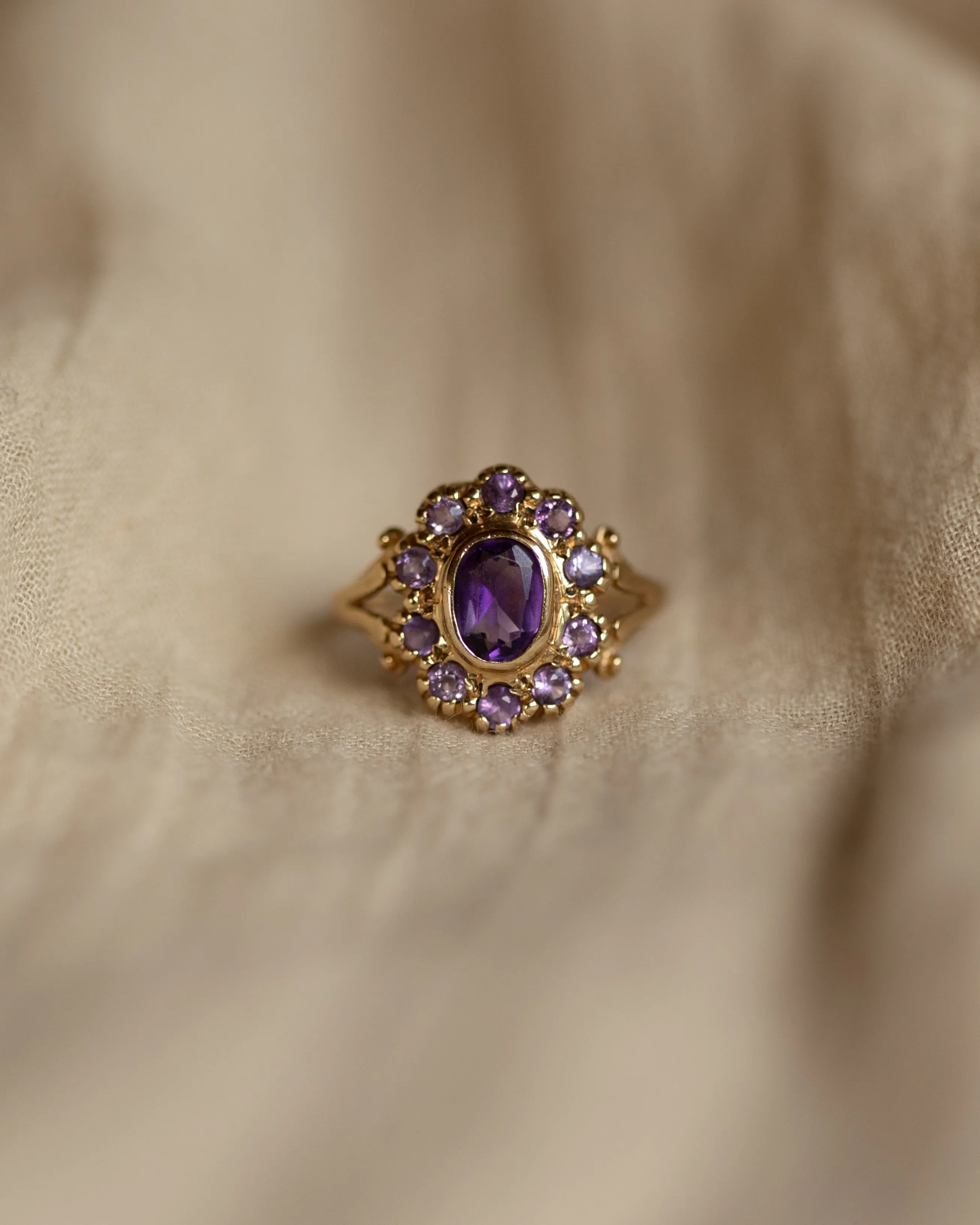 Marcy Vintage 9ct Gold Amethyst Cluster Ring sold by Rock n Rose product image thumbnail 3