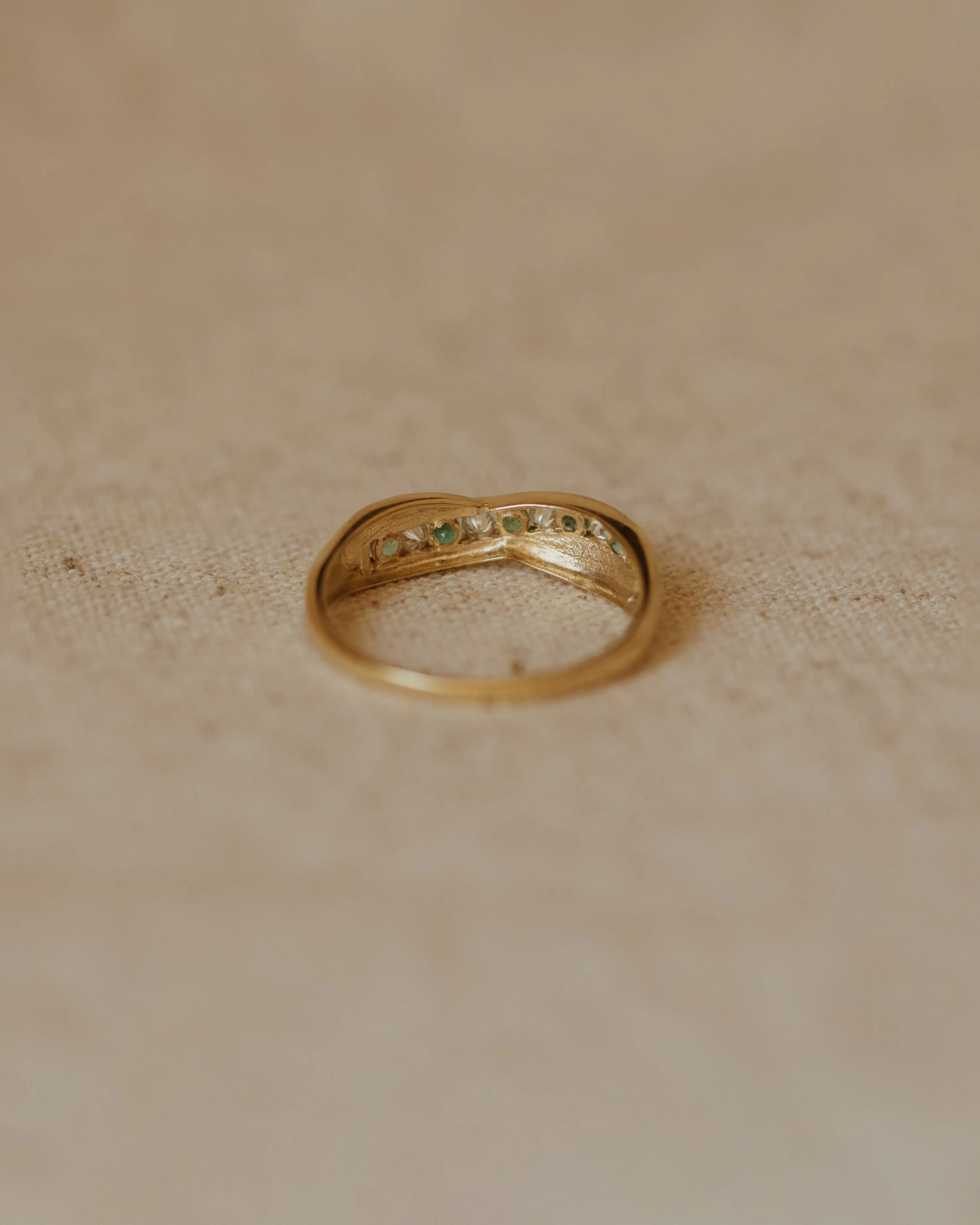 Margery Vintage 9ct Gold Emerald & Diamond Ring sold by Rock n Rose product image thumbnail 4