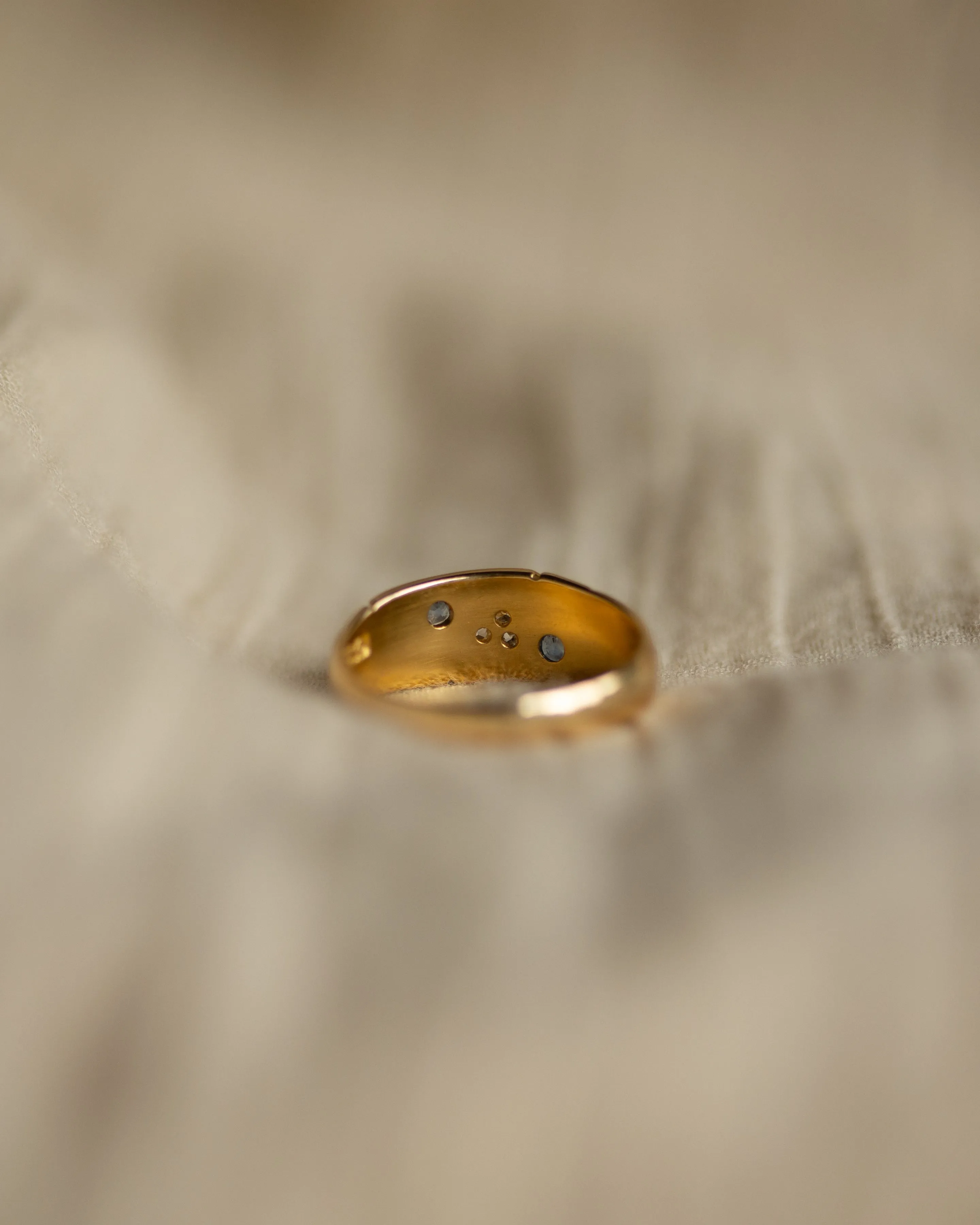 Annette 1898 Antique 18ct Gold Sapphire & Diamond Clover Ring sold by Rock n Rose product image thumbnail 5