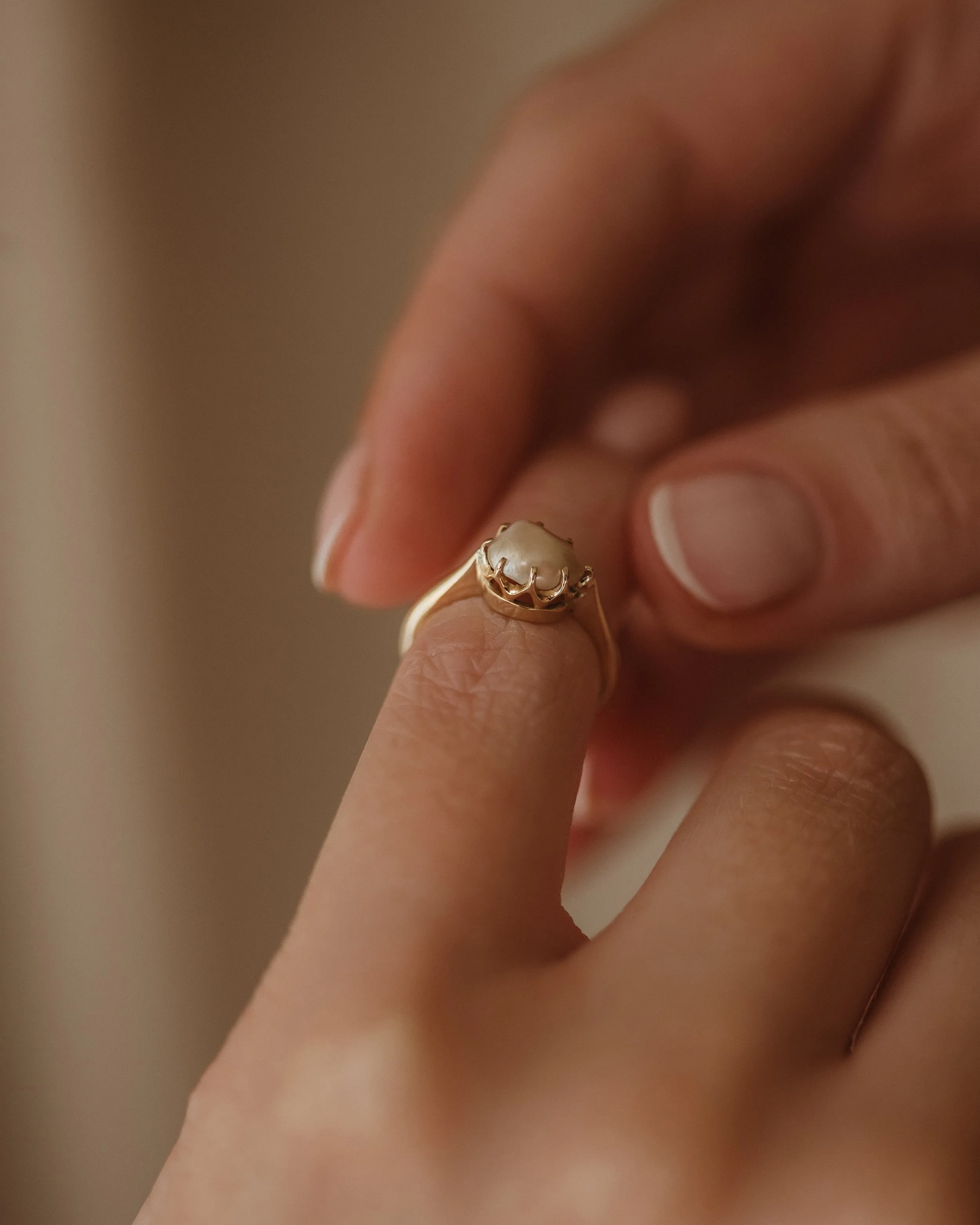 Rosalie Antique 9ct Gold Baroque Pearl Ring sold by Rock n Rose product image thumbnail 3