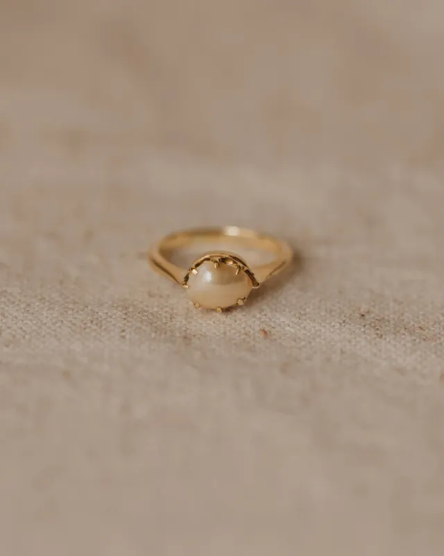 Rosalie Antique 9ct Gold Baroque Pearl Ring sold by Rock n Rose