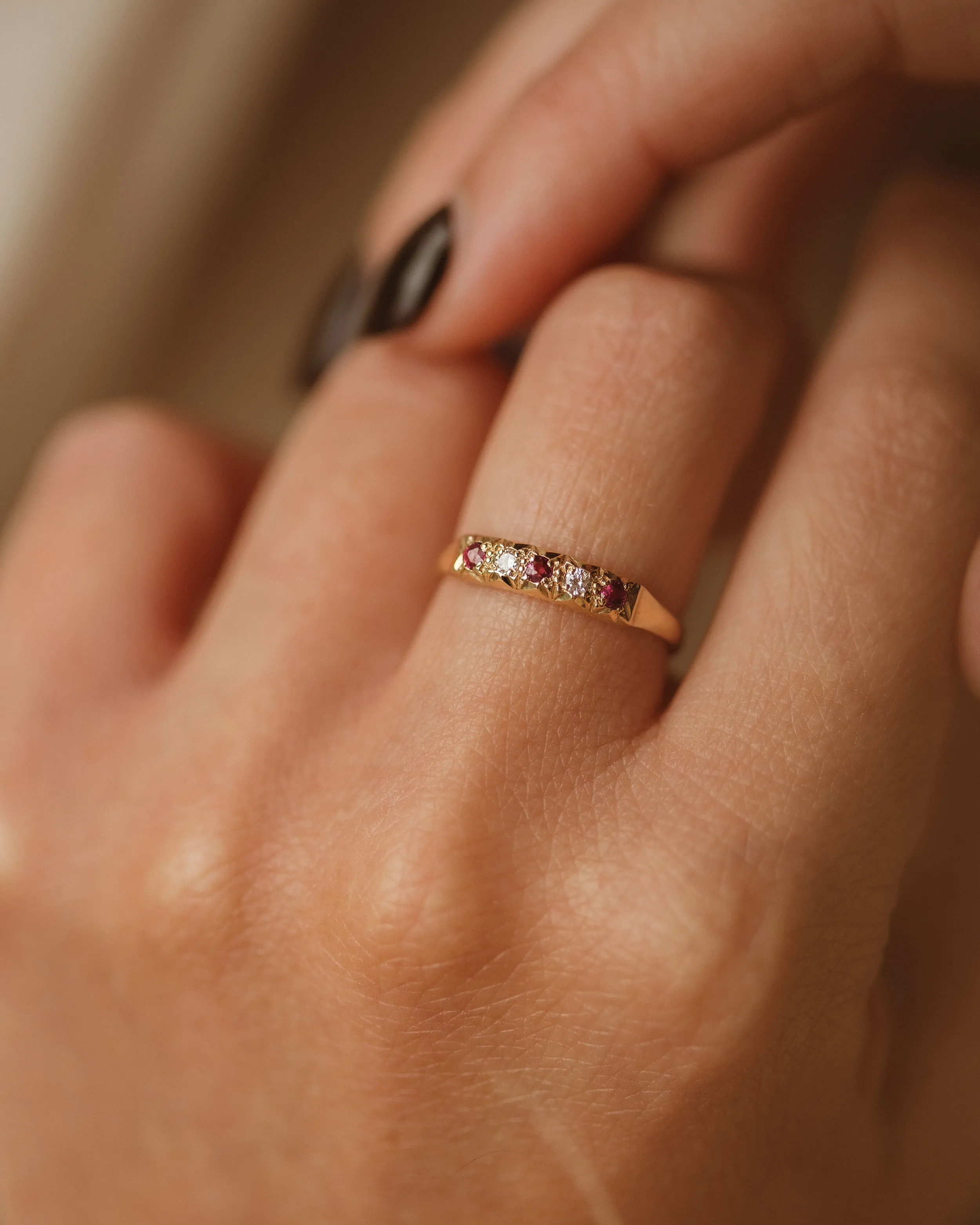 Eleanora 1984 9ct Gold Ruby & Diamond Ring sold by Rock n Rose product image thumbnail 2