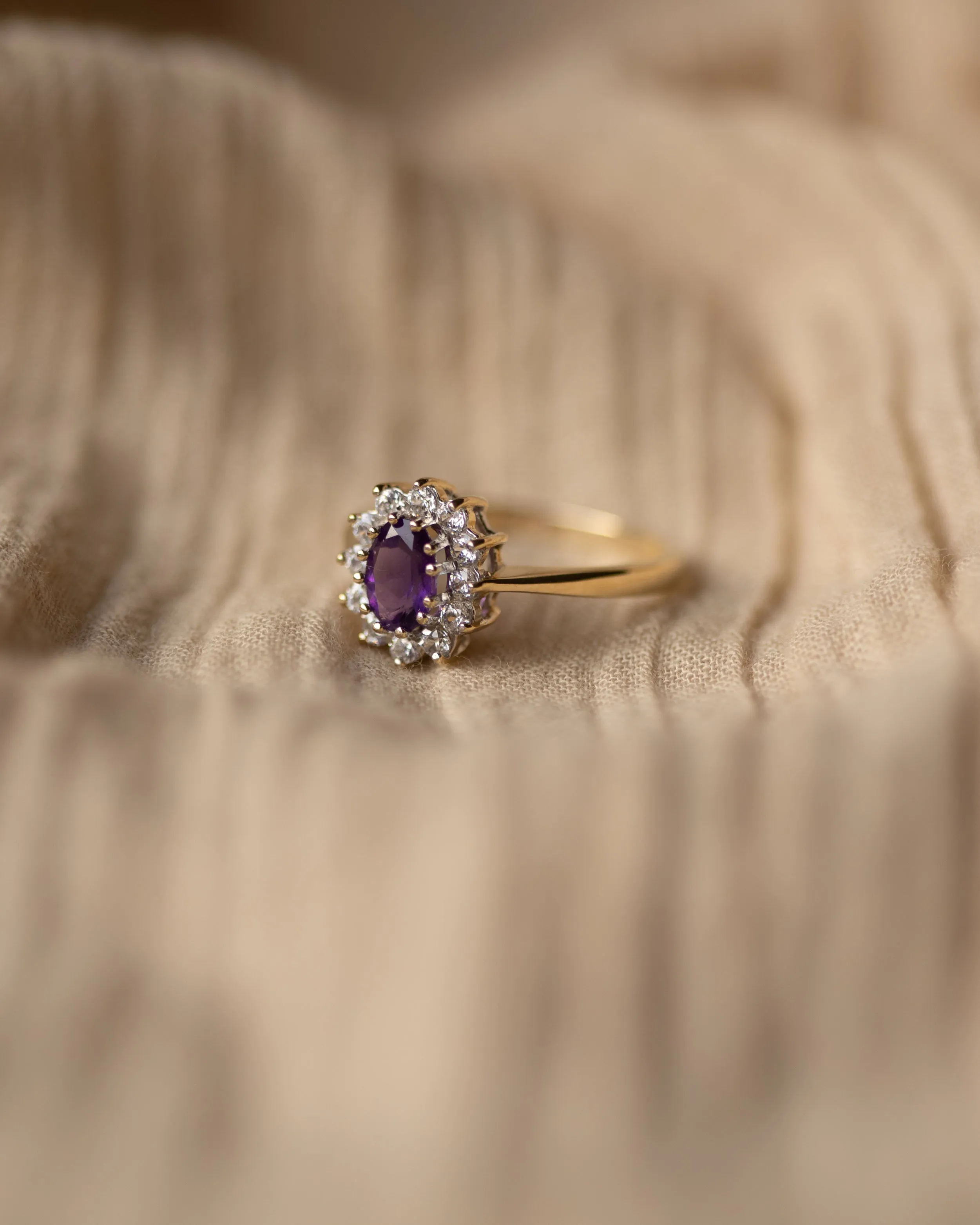 Effie Vintage 9ct Gold Paste & CZ Cluster Ring sold by Rock n Rose product image thumbnail 4