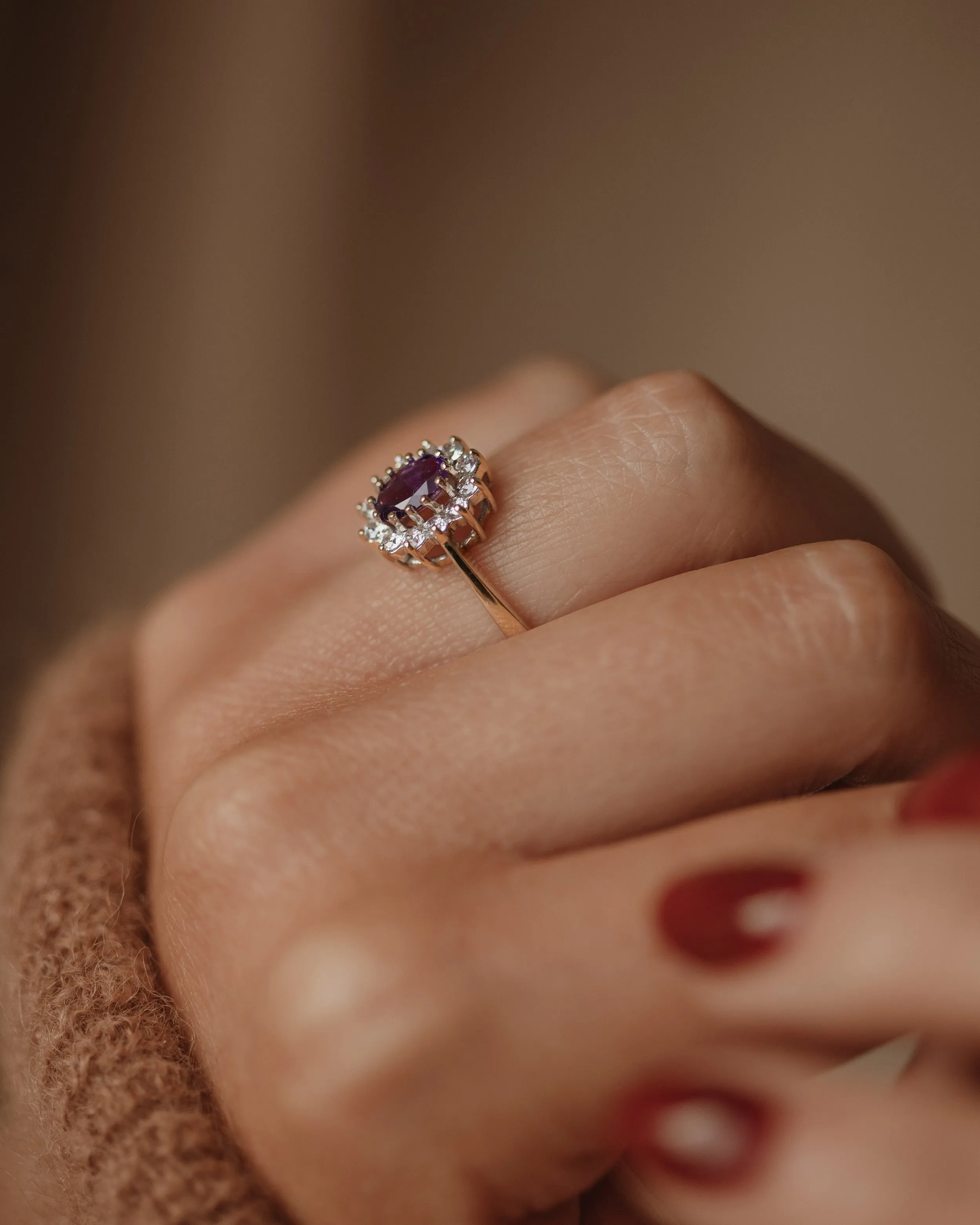 Effie Vintage 9ct Gold Paste & CZ Cluster Ring sold by Rock n Rose product image thumbnail 3