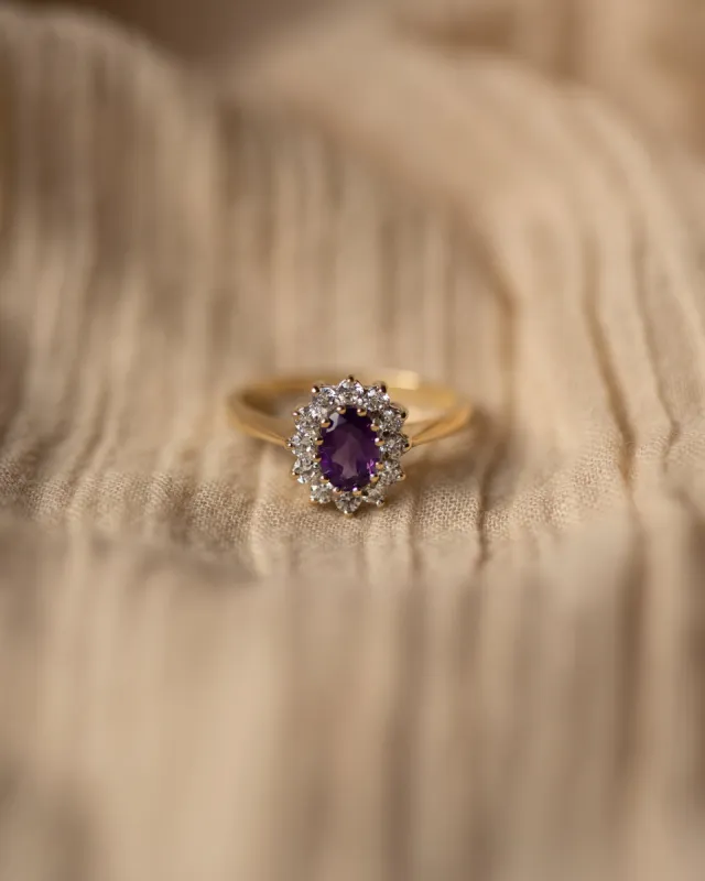 Effie Vintage 9ct Gold Paste & CZ Cluster Ring sold by Rock n Rose