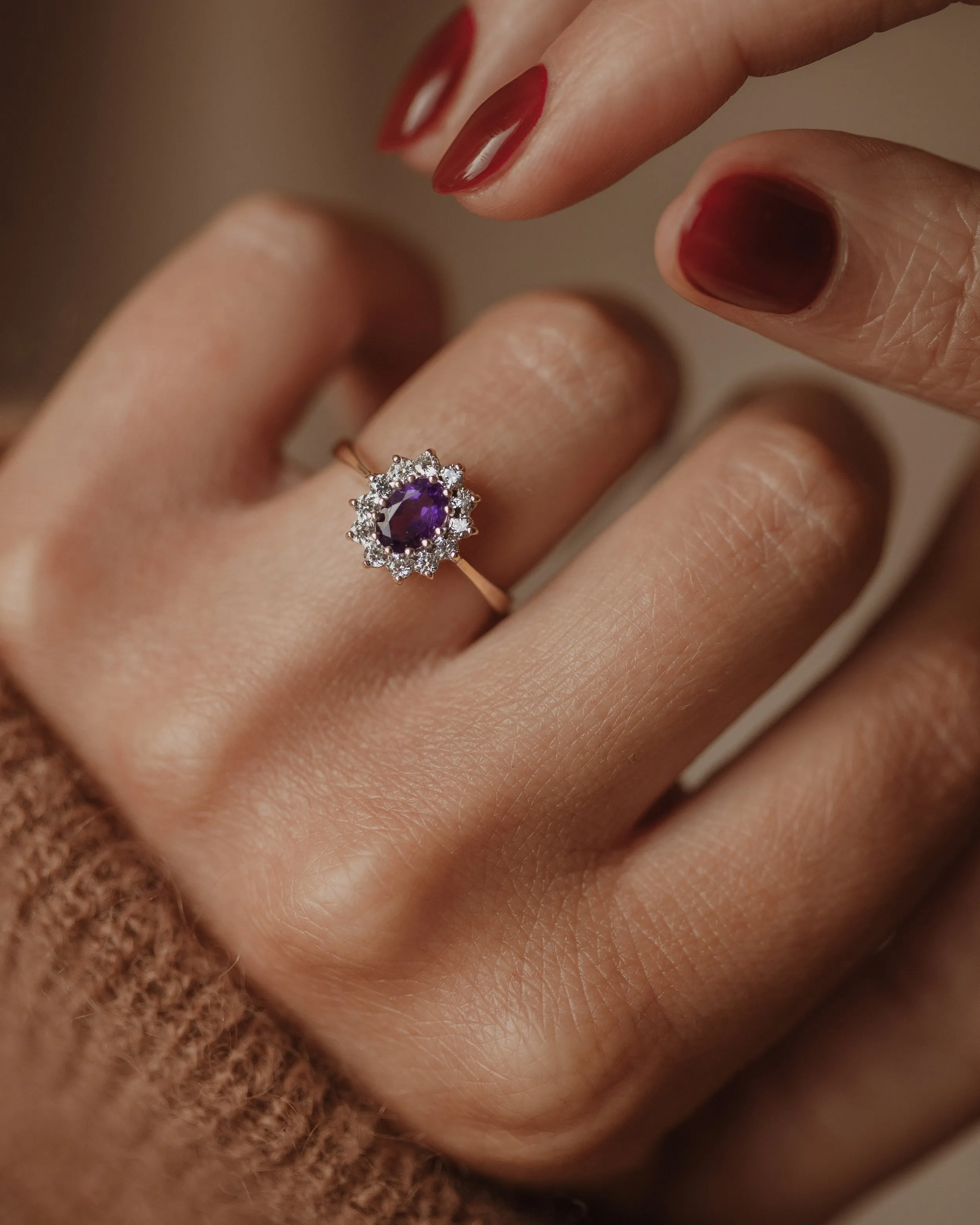 Effie Vintage 9ct Gold Paste & CZ Cluster Ring sold by Rock n Rose product image thumbnail 2