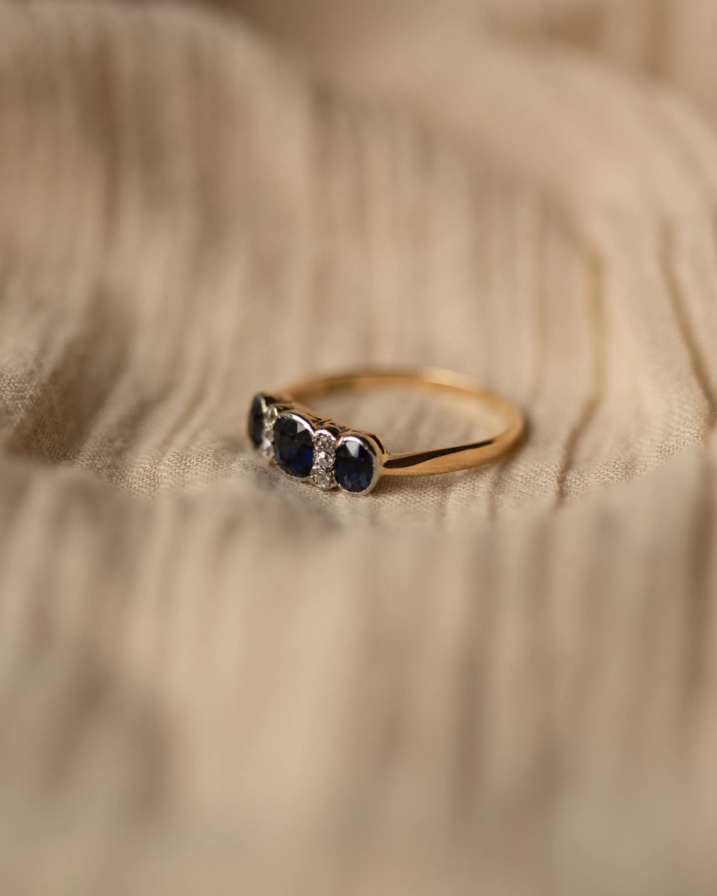 Diana Antique 18ct Gold Sapphire & Diamond Ring sold by Rock n Rose product image thumbnail 4