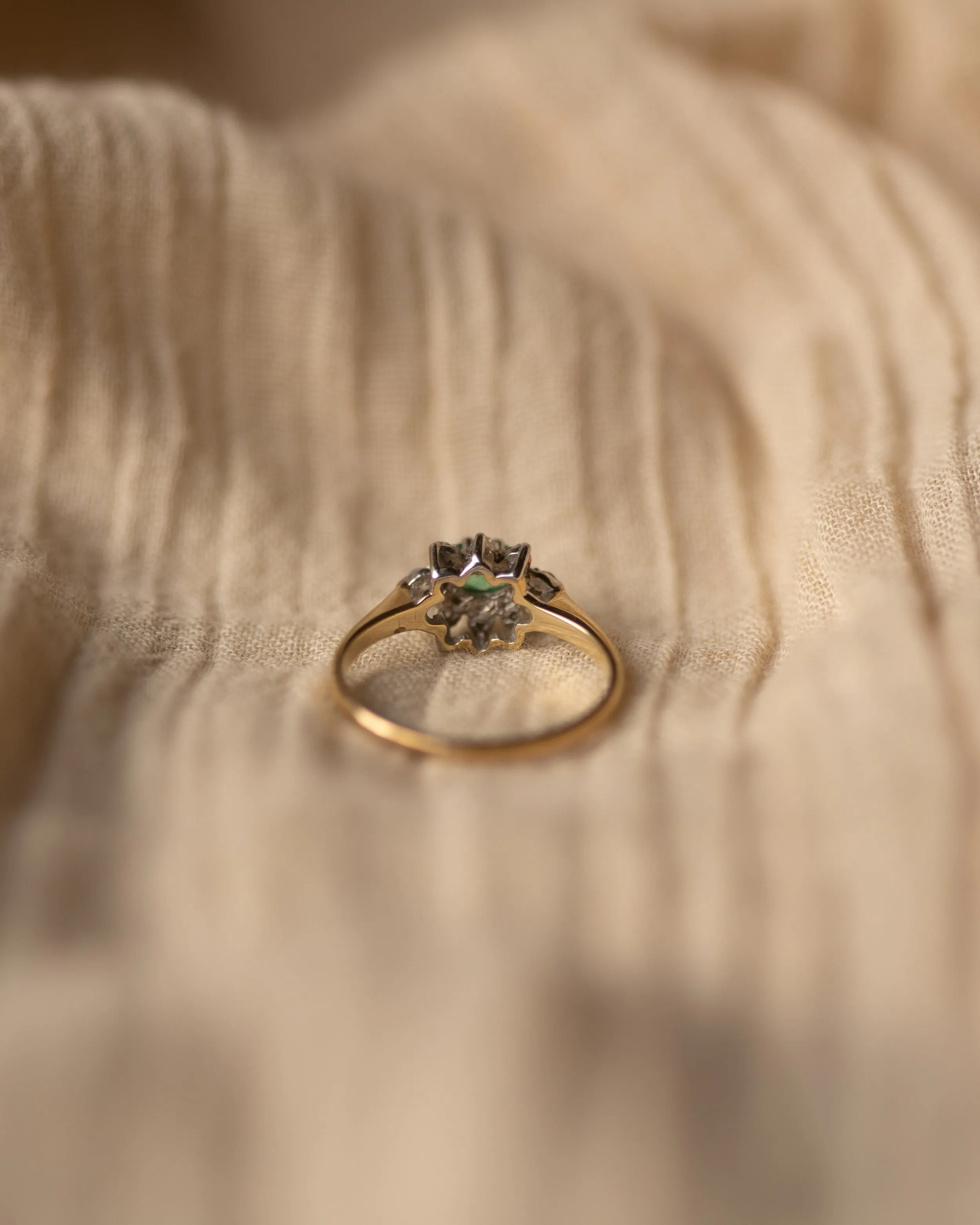 Jeanette 1986 9ct Gold Emerald & Diamond Ring sold by Rock n Rose product image thumbnail 5