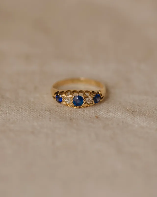 Philomena 1910 18ct Gold Sapphire & Diamond Ring sold by Rock n Rose
