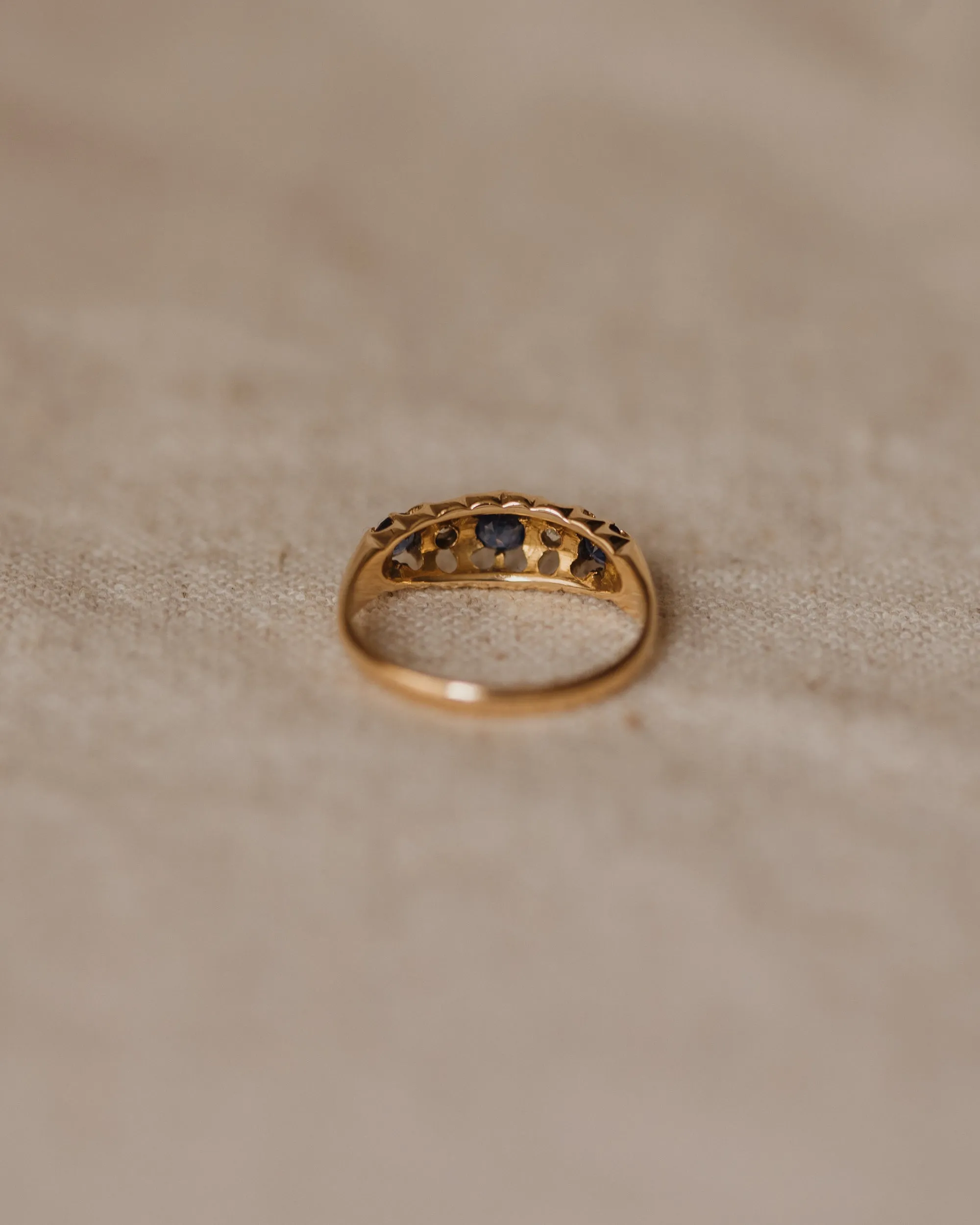 Philomena 1910 18ct Gold Sapphire & Diamond Ring sold by Rock n Rose product image thumbnail 5
