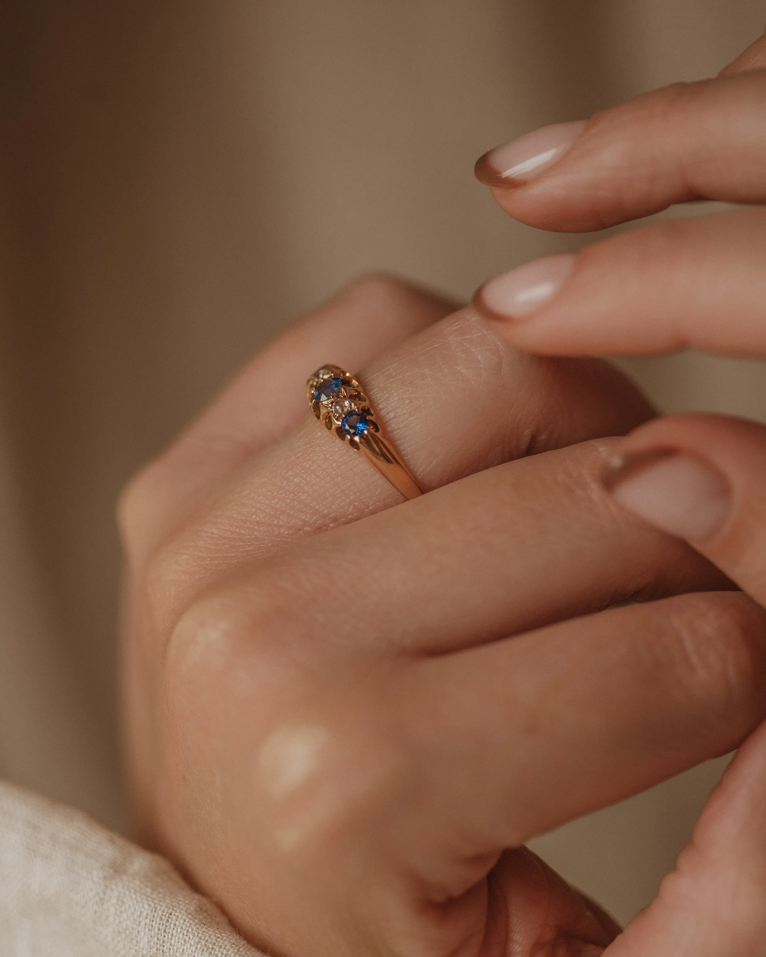 Philomena 1910 18ct Gold Sapphire & Diamond Ring sold by Rock n Rose product image thumbnail 3