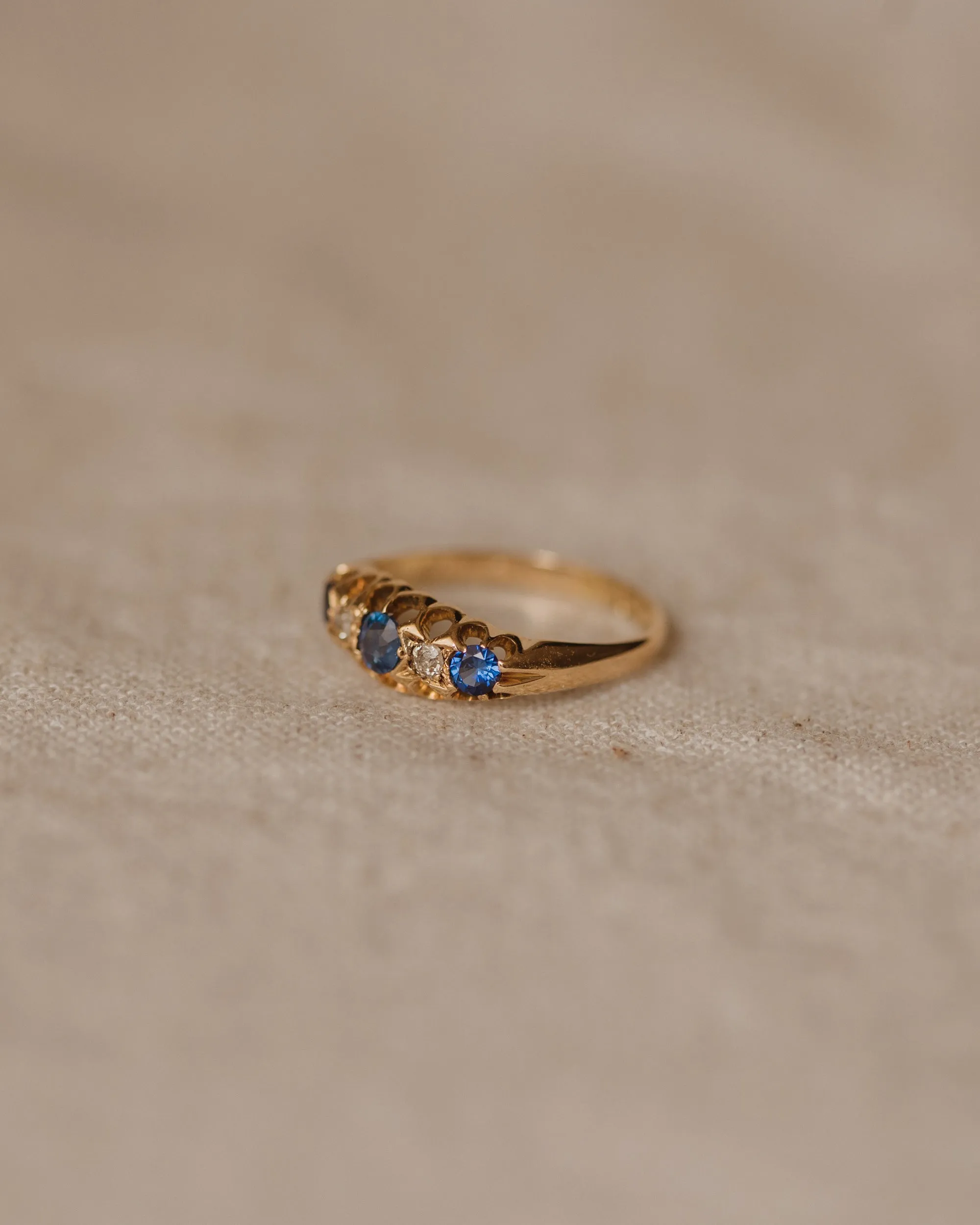 Philomena 1910 18ct Gold Sapphire & Diamond Ring sold by Rock n Rose product image thumbnail 4