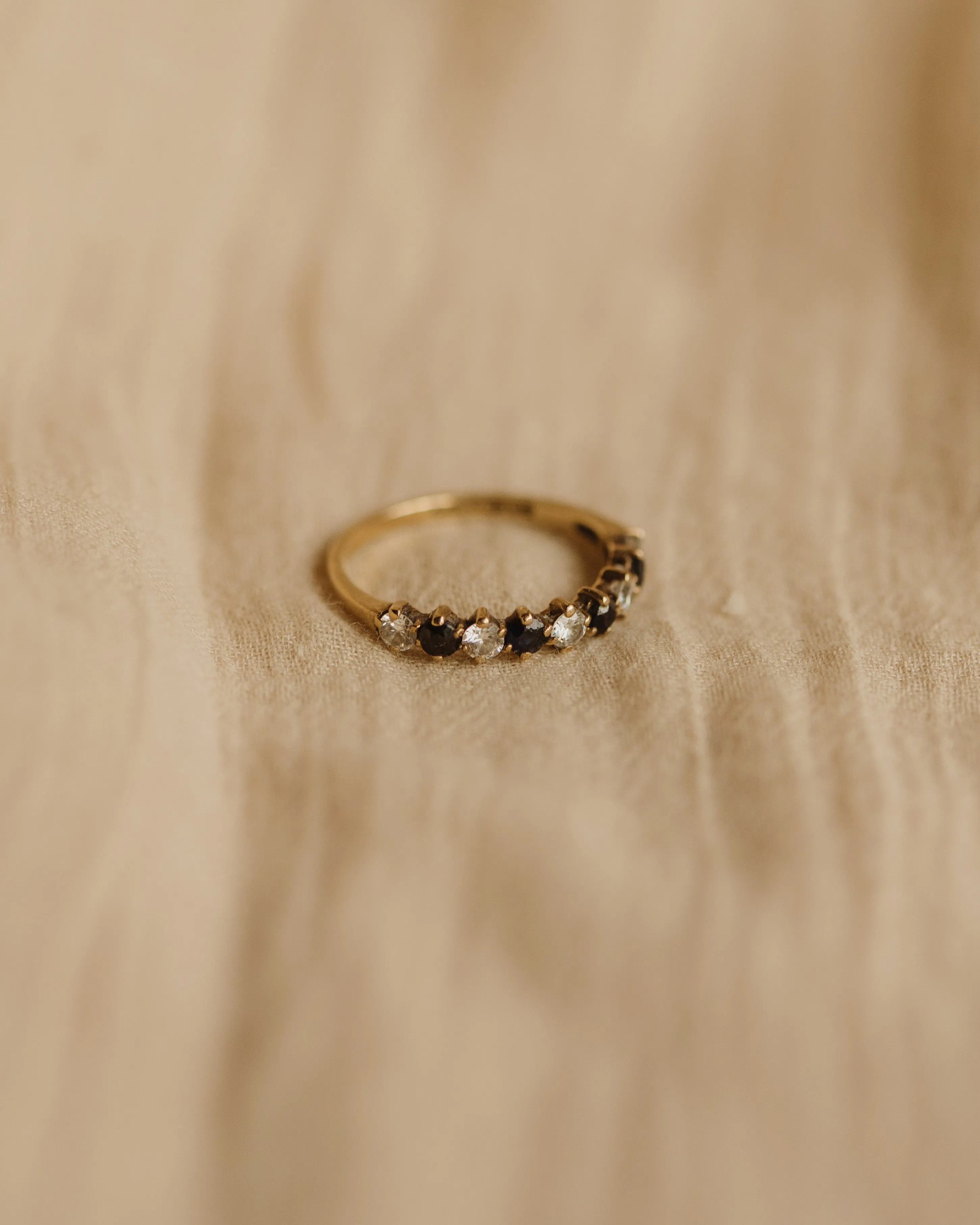 Elizabeth 1983 9ct Gold Sapphire Half Eternity Ring sold by Rock n Rose product image thumbnail 3