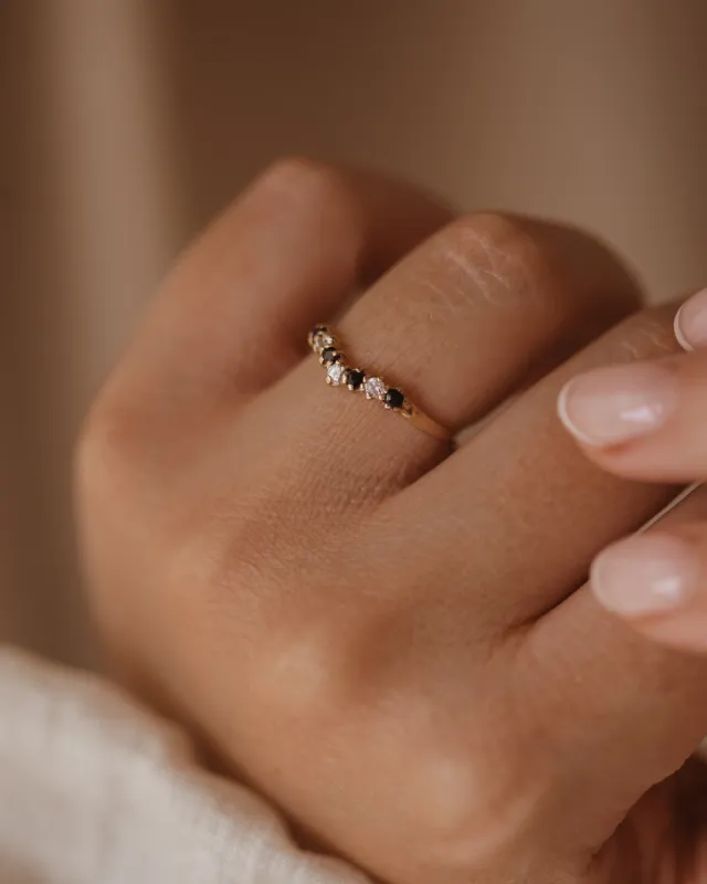 Kitty 1981 9ct Gold CZ Wishbone Ring sold by Rock n Rose