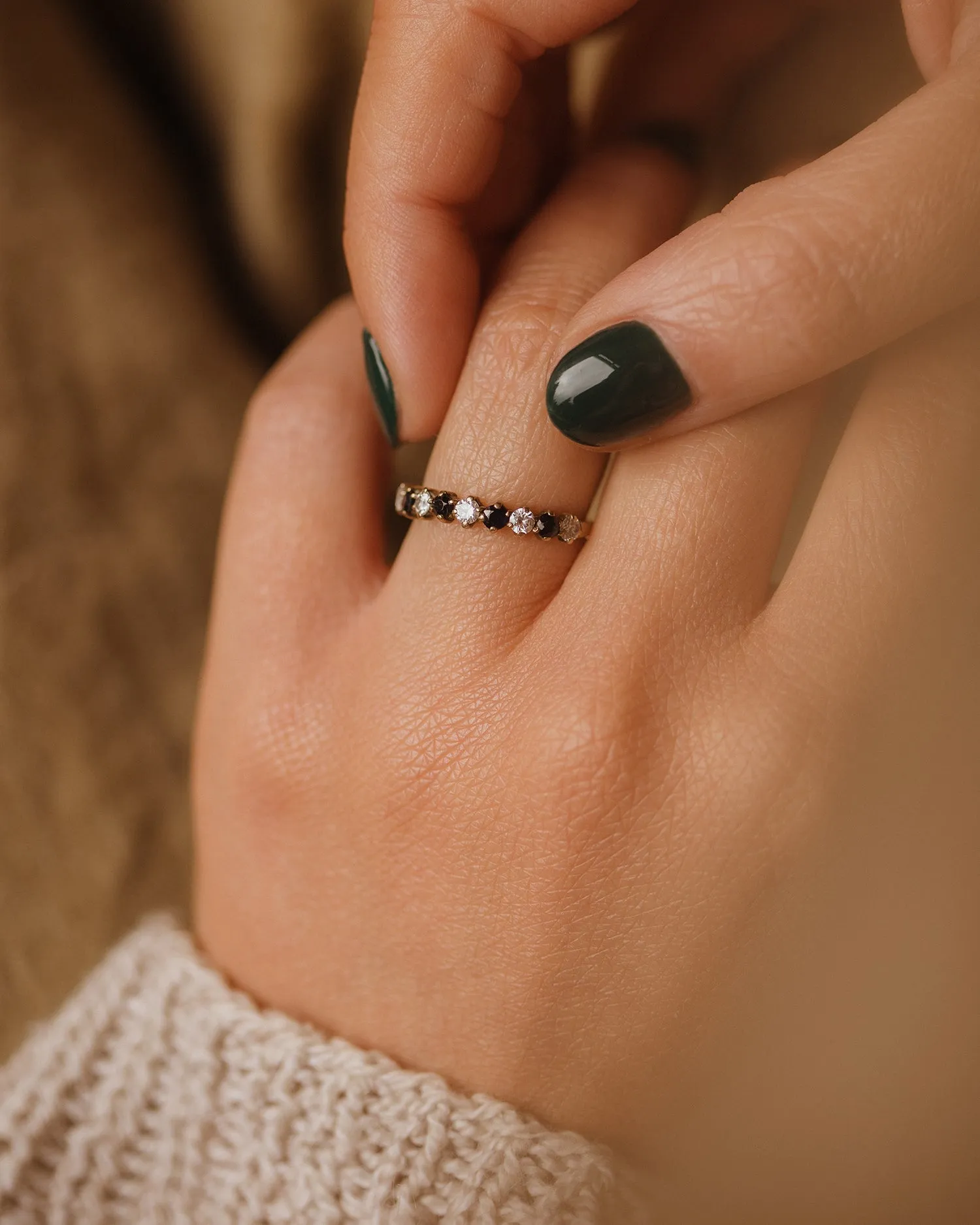 Elizabeth 1983 9ct Gold Sapphire Half Eternity Ring sold by Rock n Rose product image thumbnail 2