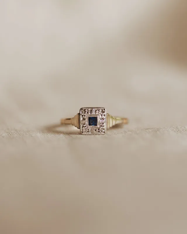 Lois 9ct Gold Art Deco Sapphire Ring sold by Rock n Rose